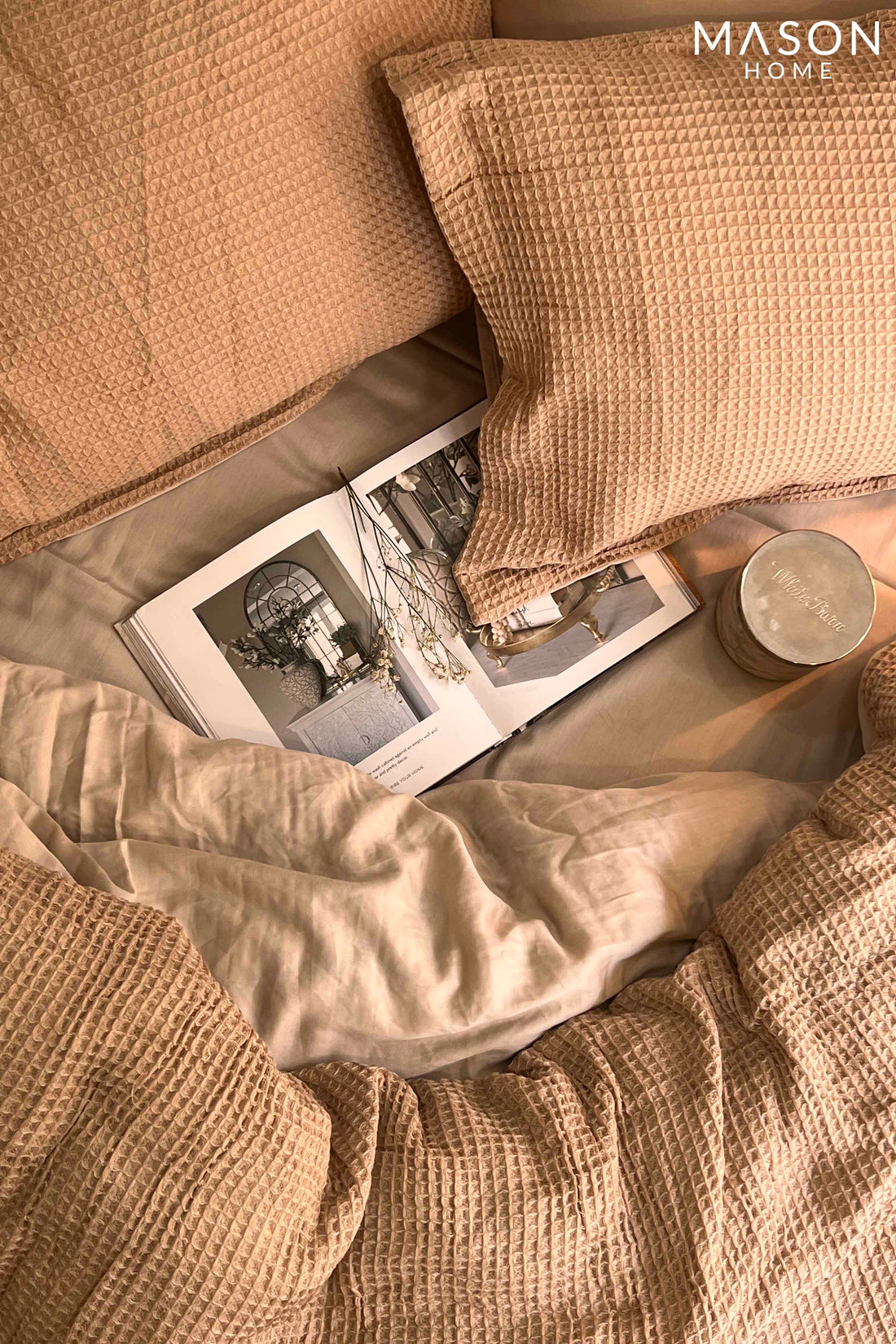 Honeycomb Oats Beige Woven Duvet Cover