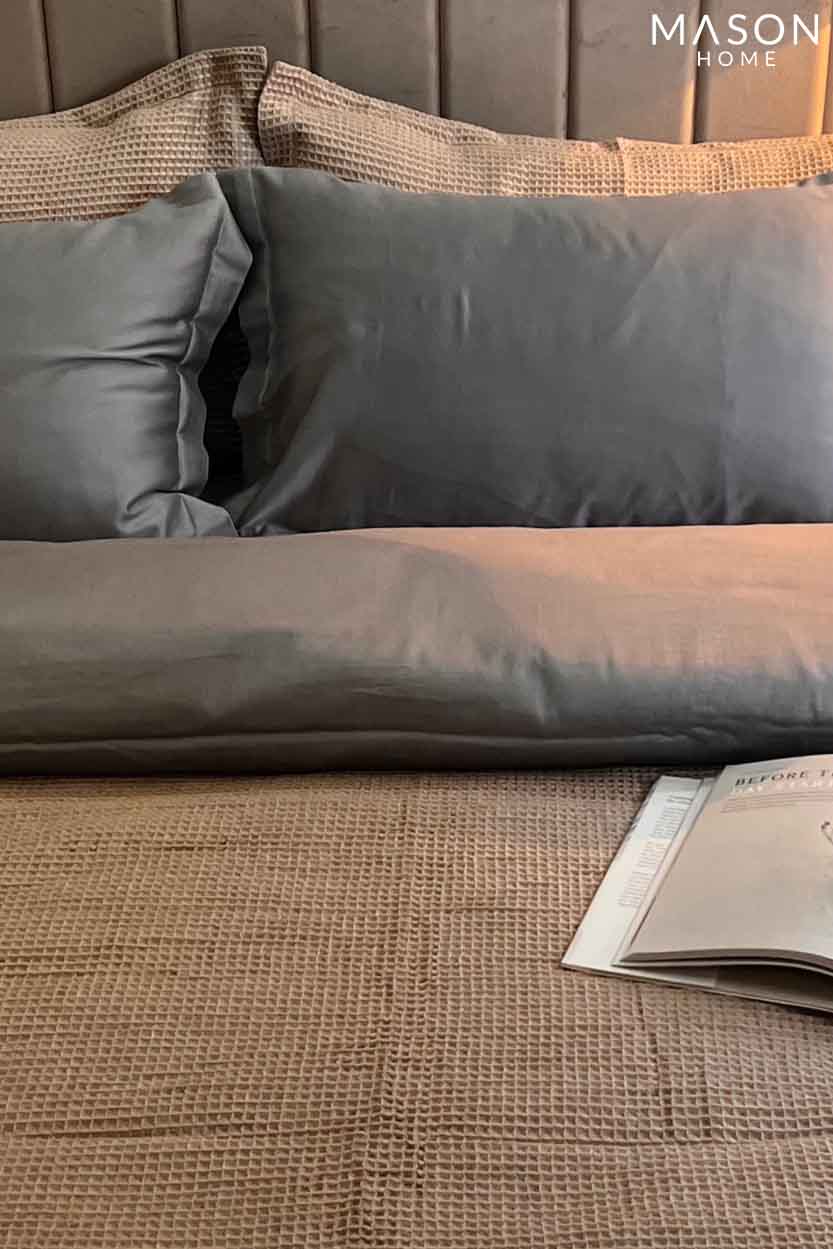 Honeycomb Slate Woven Duvet Cover