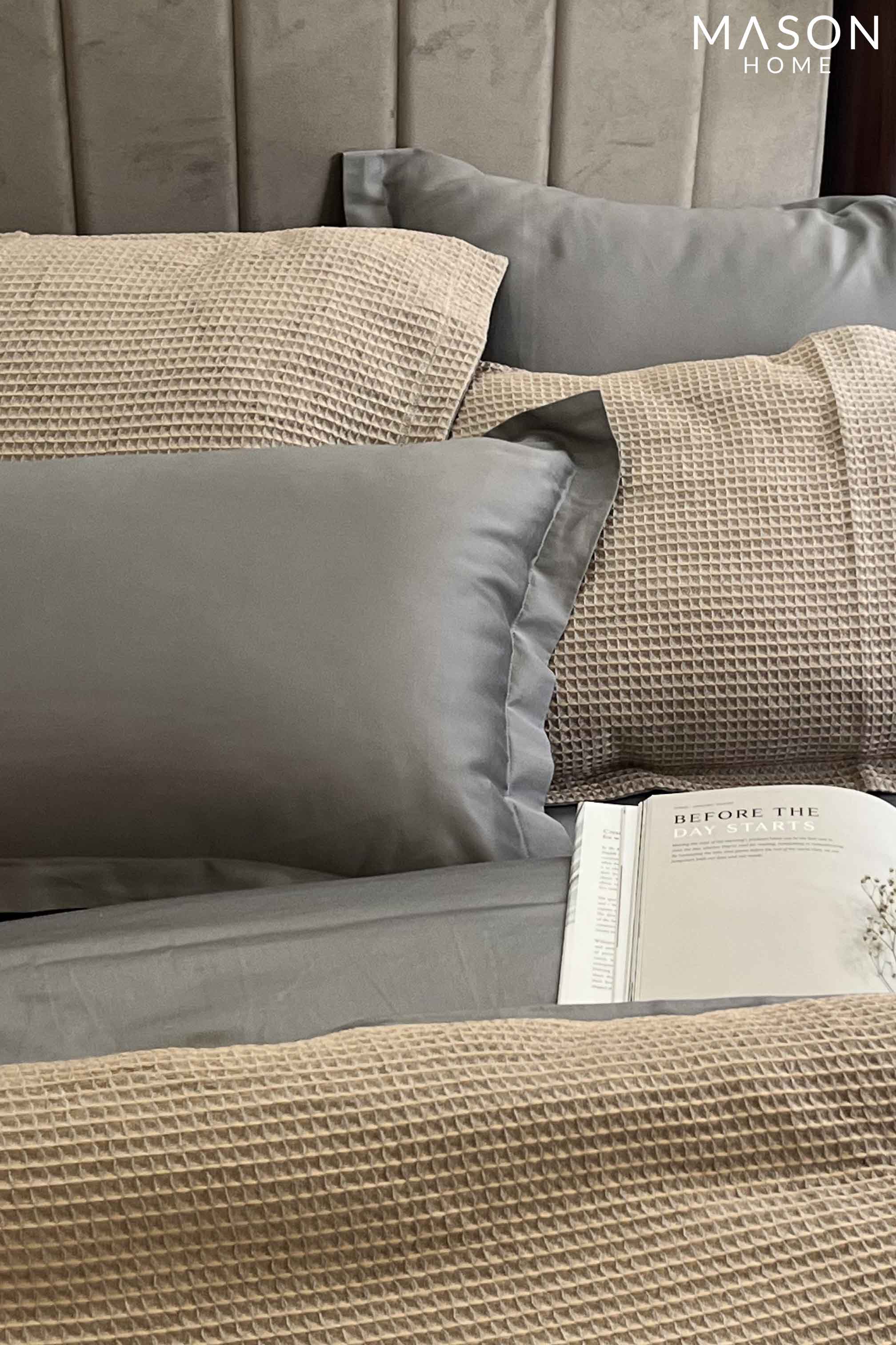 Honeycomb Slate Woven Duvet Cover