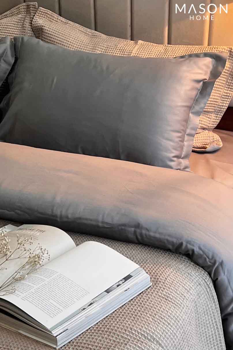Honeycomb Slate Woven Duvet Cover