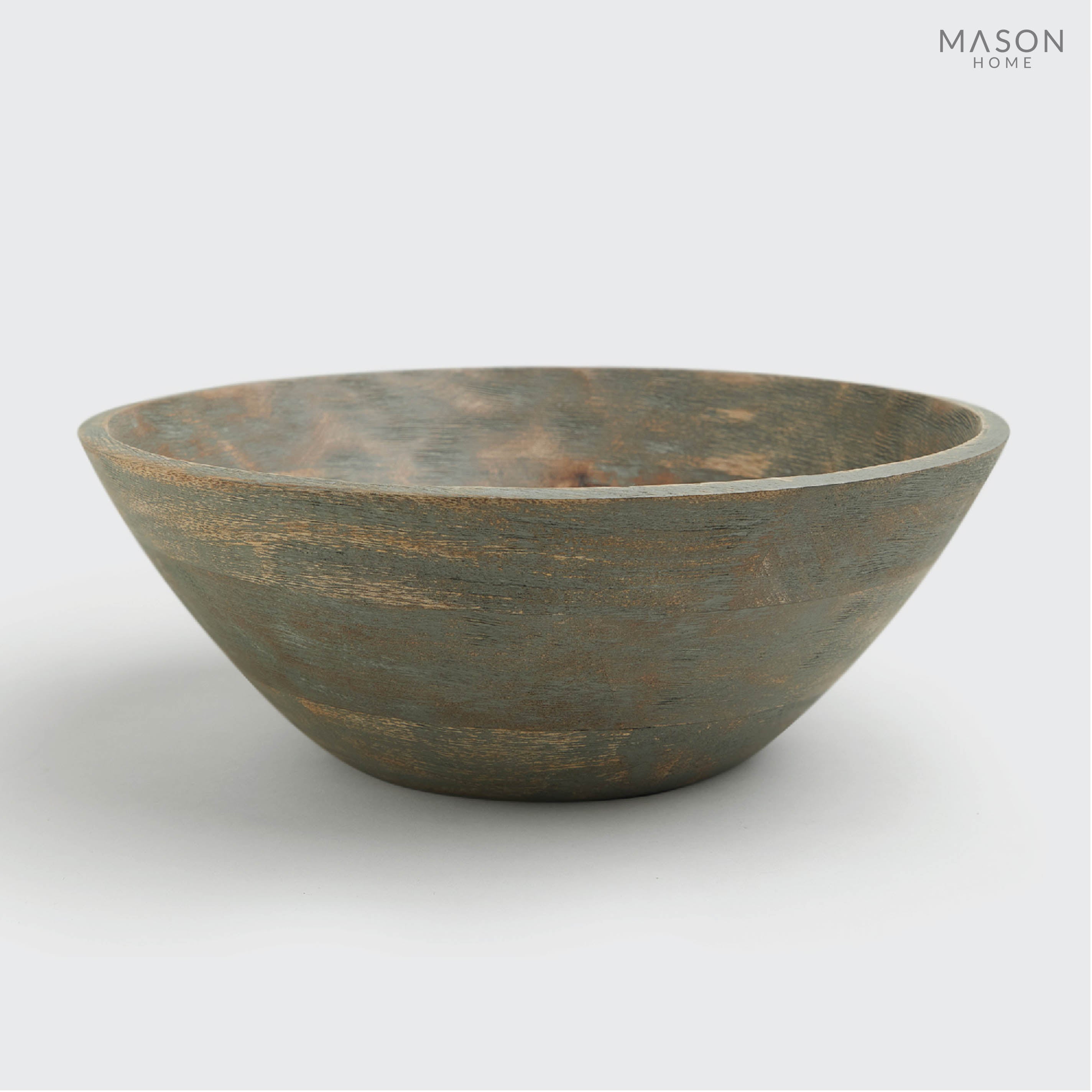 Basic Wooden 12" Bowl Manali Grey