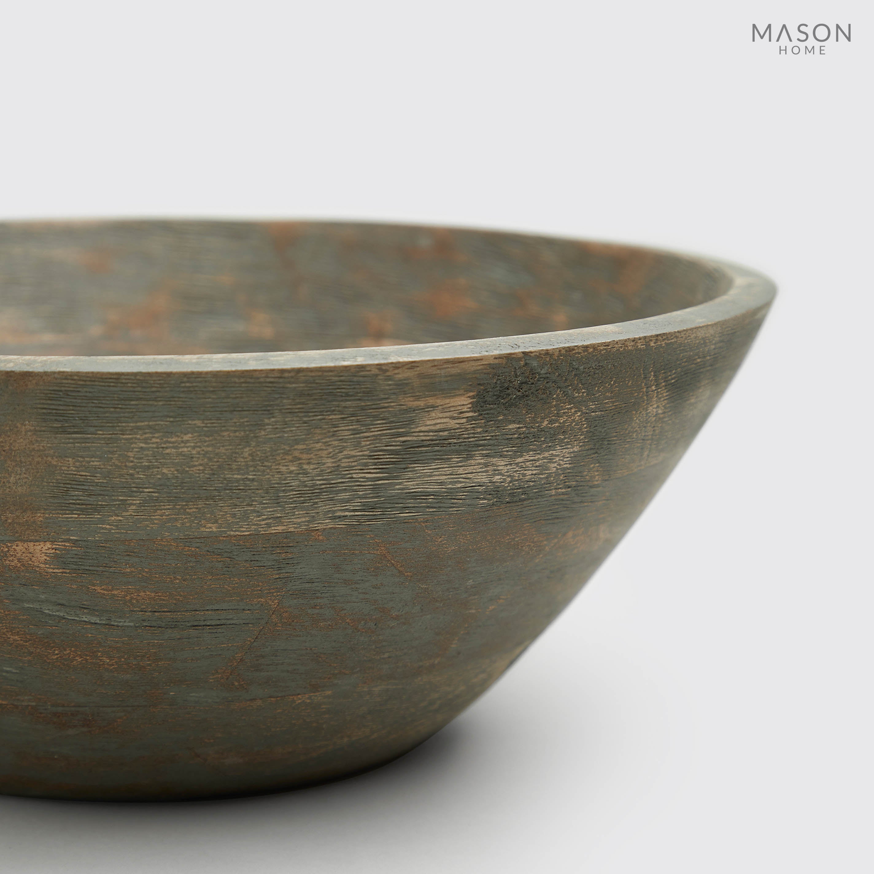 Basic Wooden 12" Bowl Manali Grey
