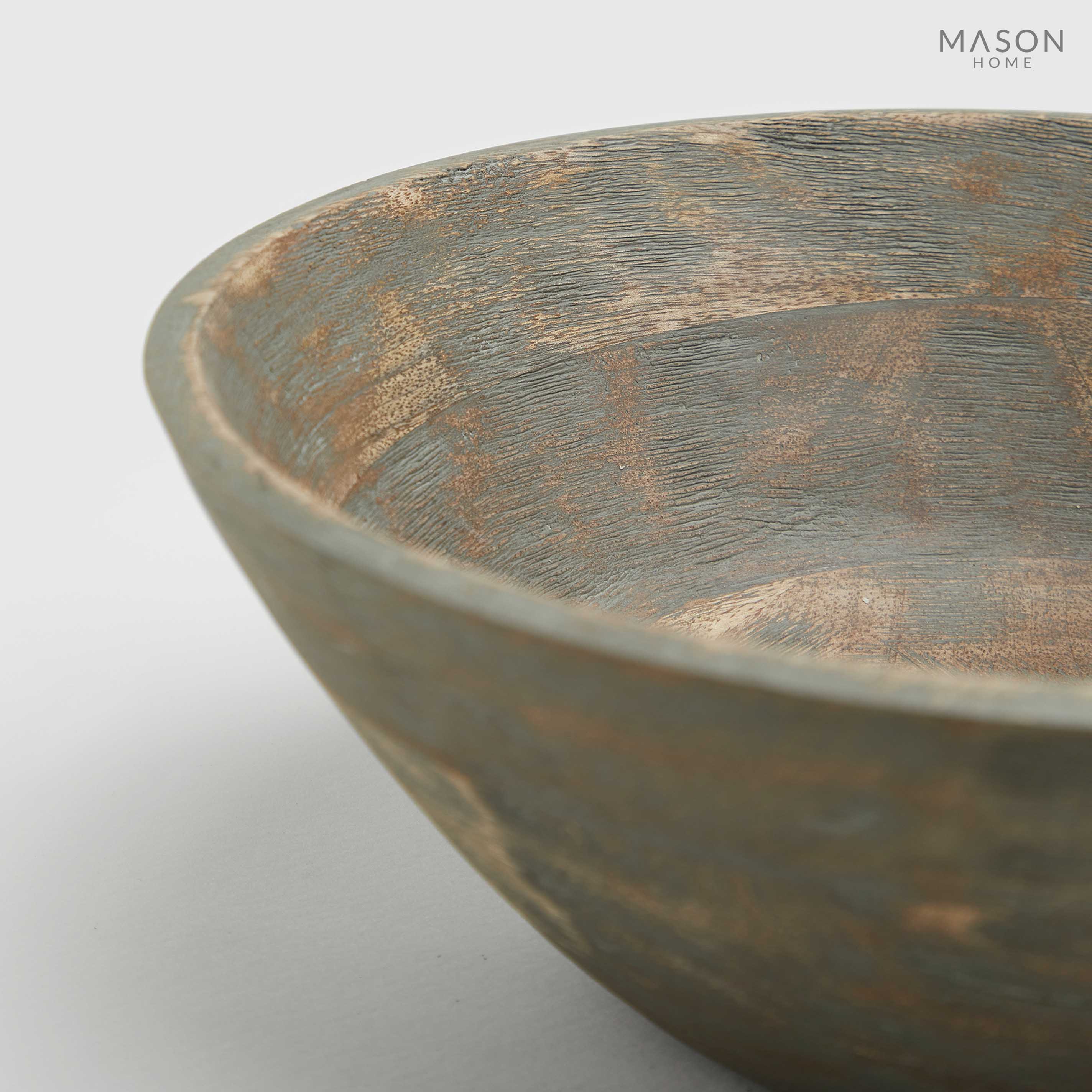 Basic Wooden 12" Bowl Manali Grey