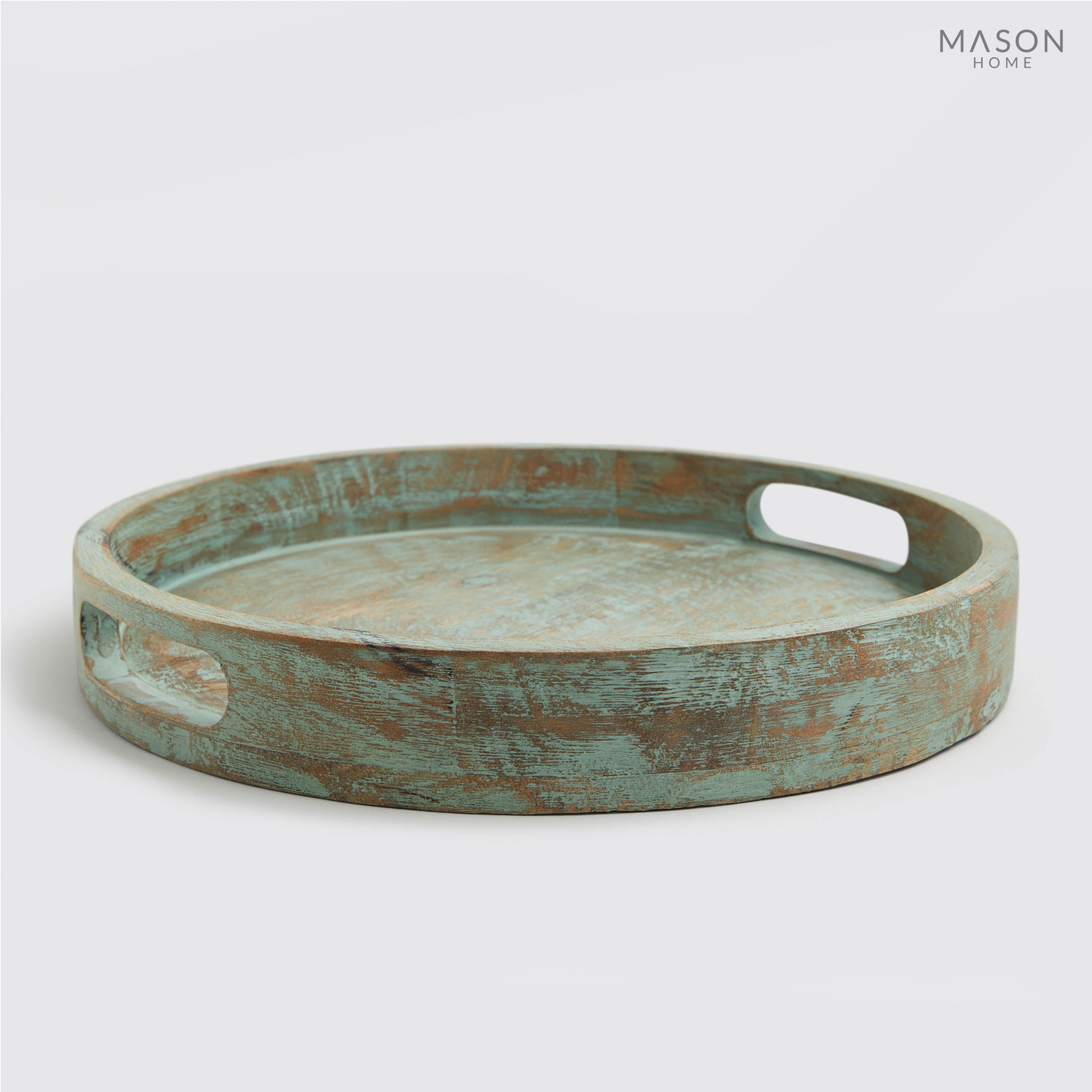 Basic Wooden 14" Tray Gangtok Sage