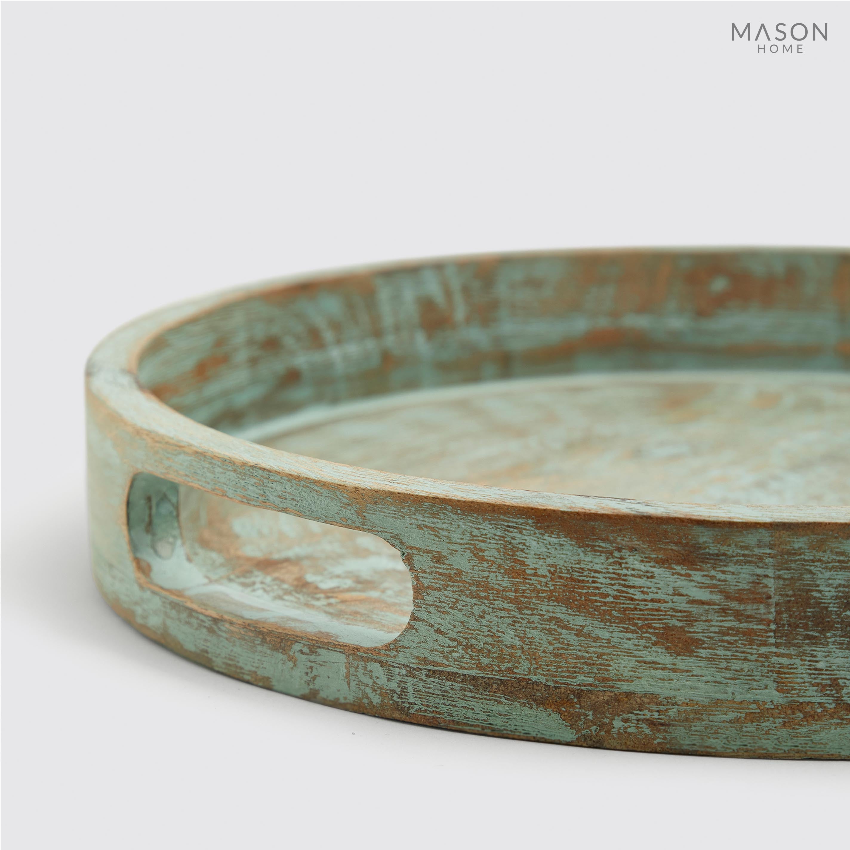 Basic Wooden 14" Tray Gangtok Sage