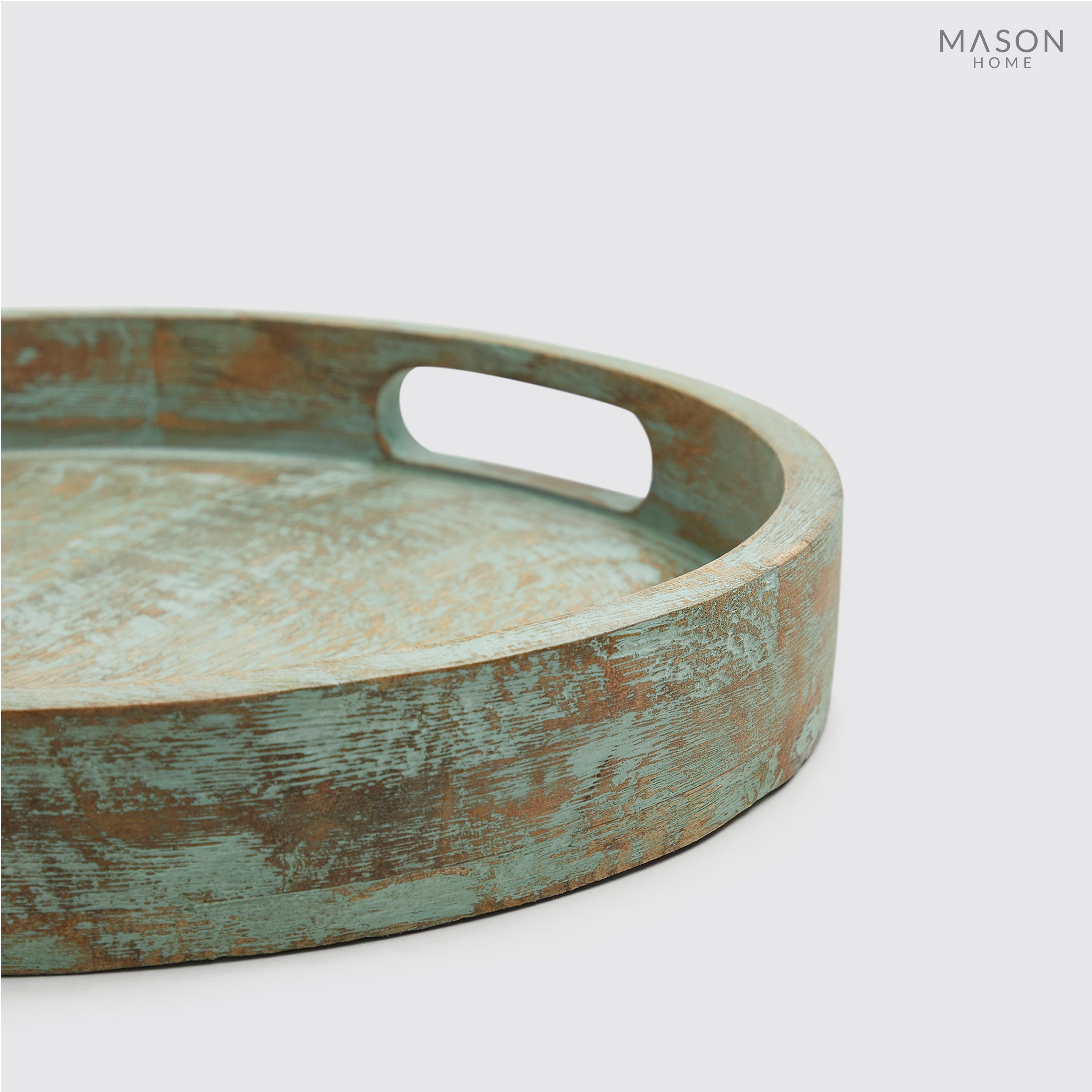 Basic Wooden 14" Tray Gangtok Sage