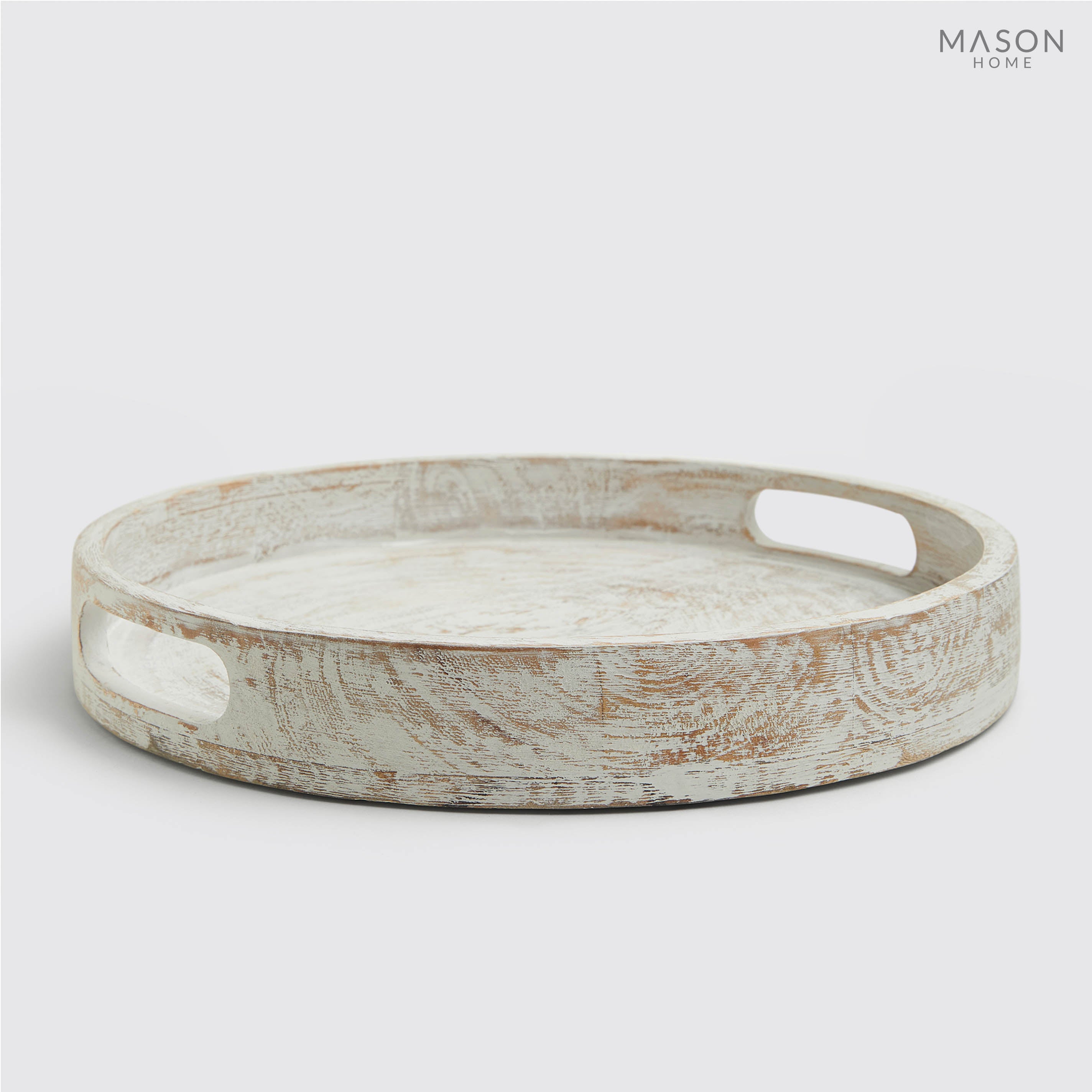 Basic Wooden 14" Tray Kutch White