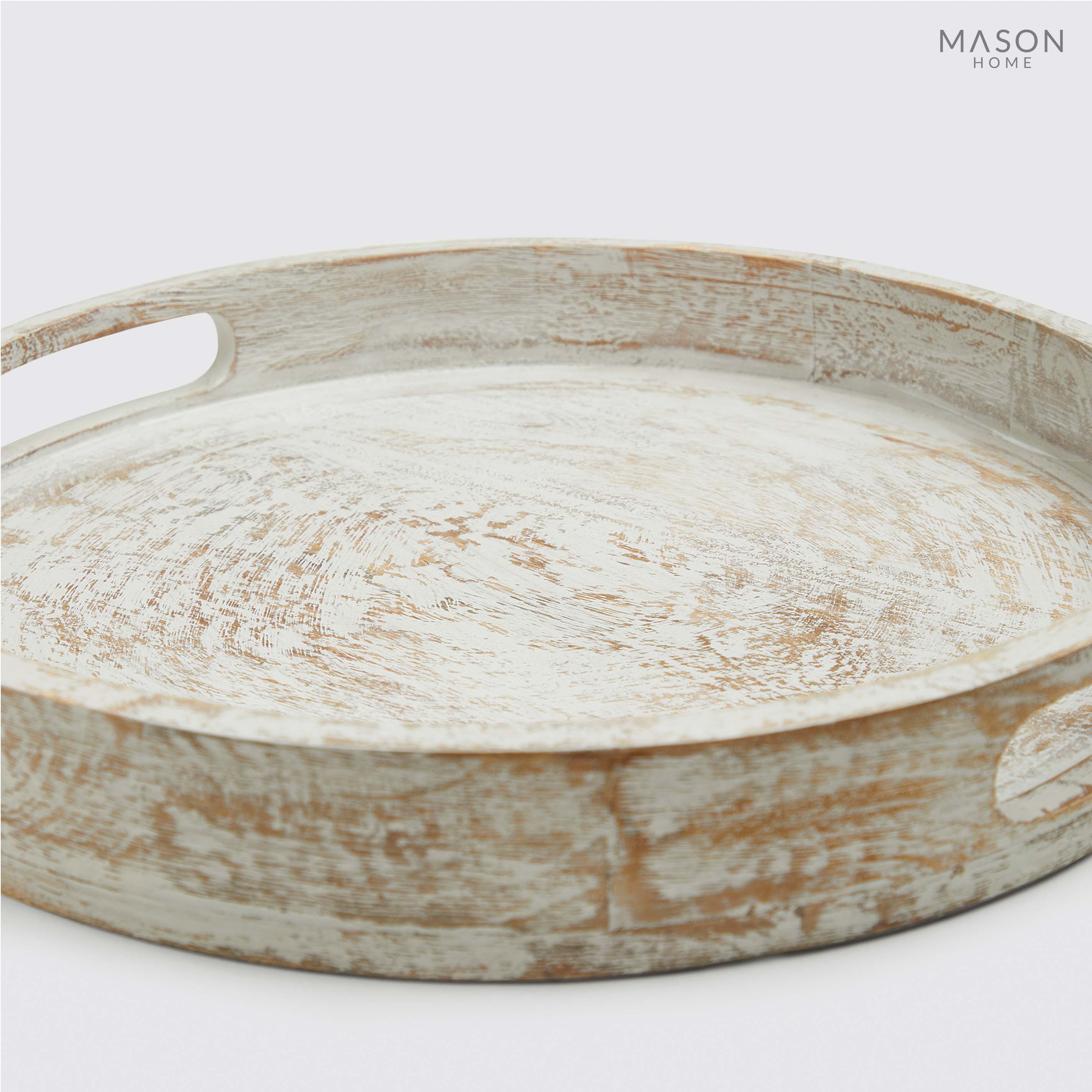 Basic Wooden 14" Tray Kutch White