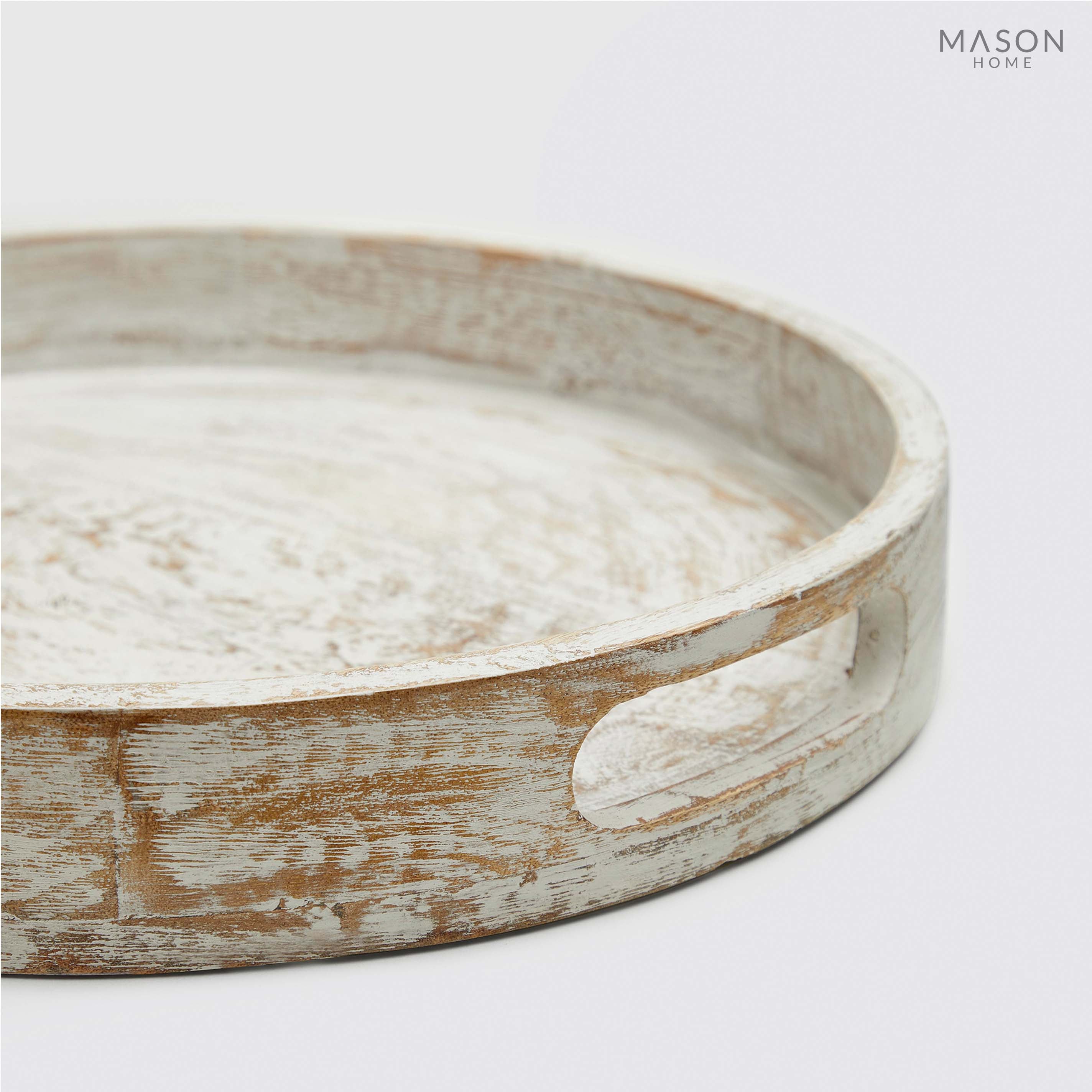 Basic Wooden 14" Tray Kutch White
