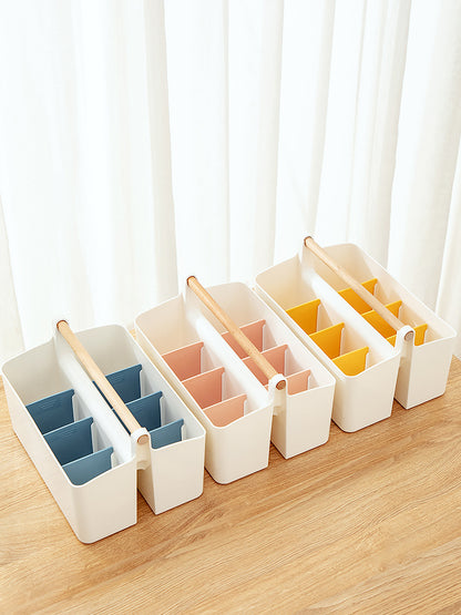 Storage Caddy with Adjustable Dividers - Blue