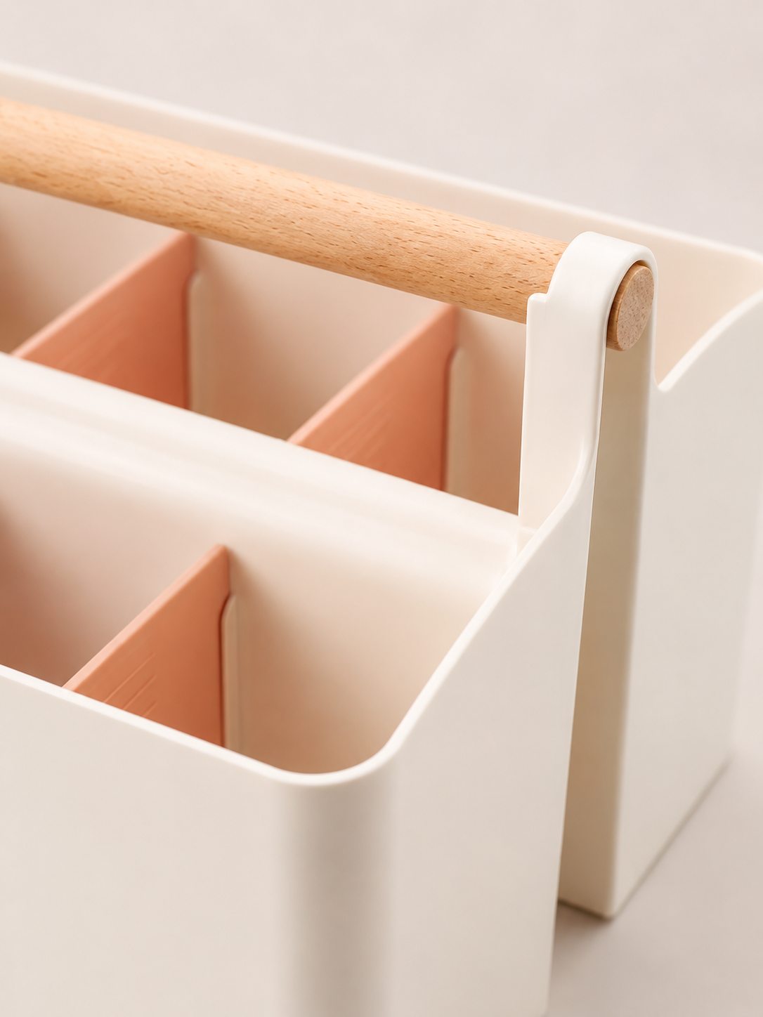 Storage Caddy with Adjustable Dividers - Pink