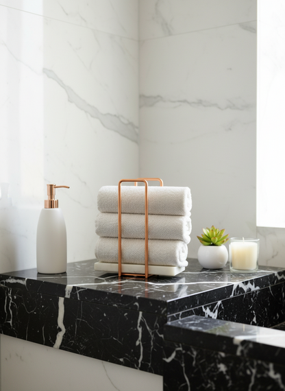 Imperial Napkin Holder - White &amp; Rose Gold