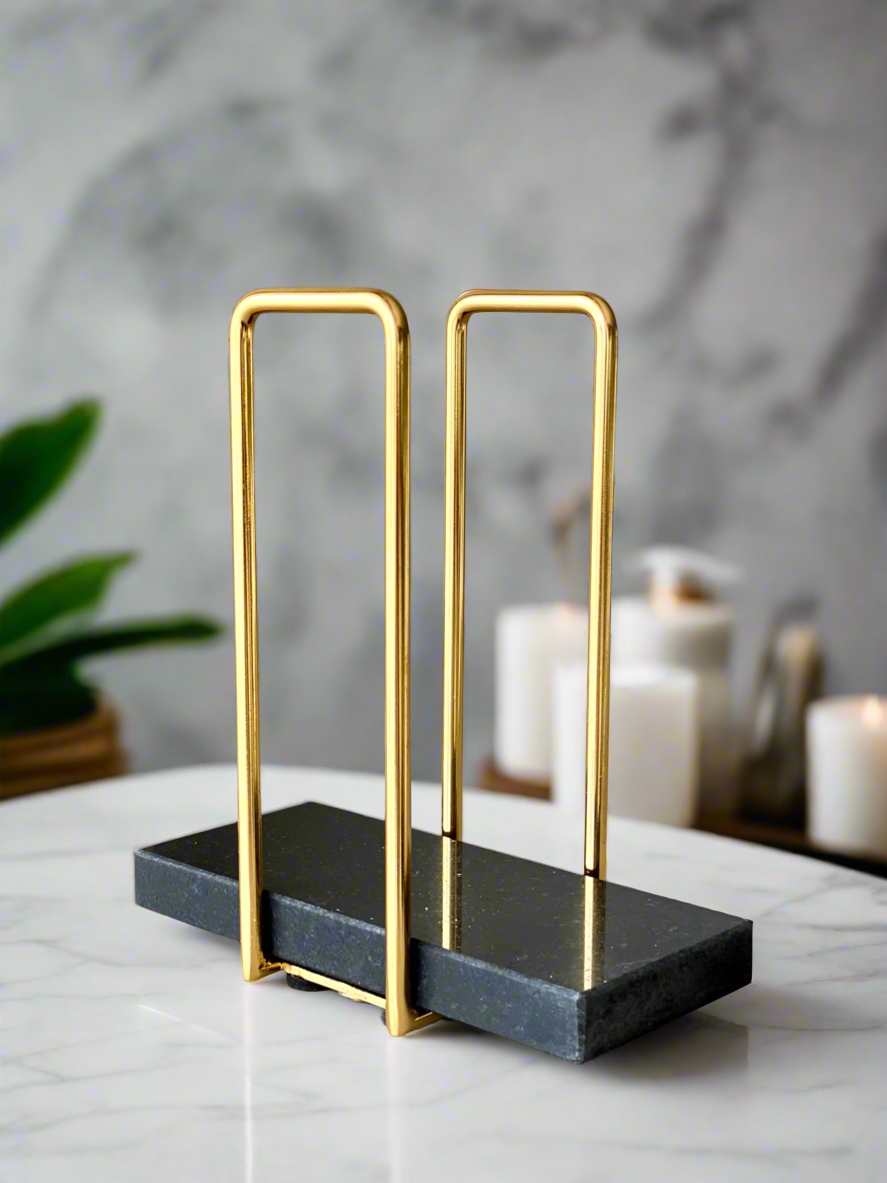 Imperial Napkin Holder - Black &amp; Gold