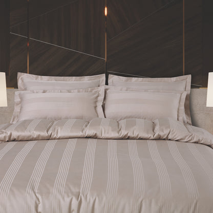 Turin Jacquard Beige Stripes Bedsheet