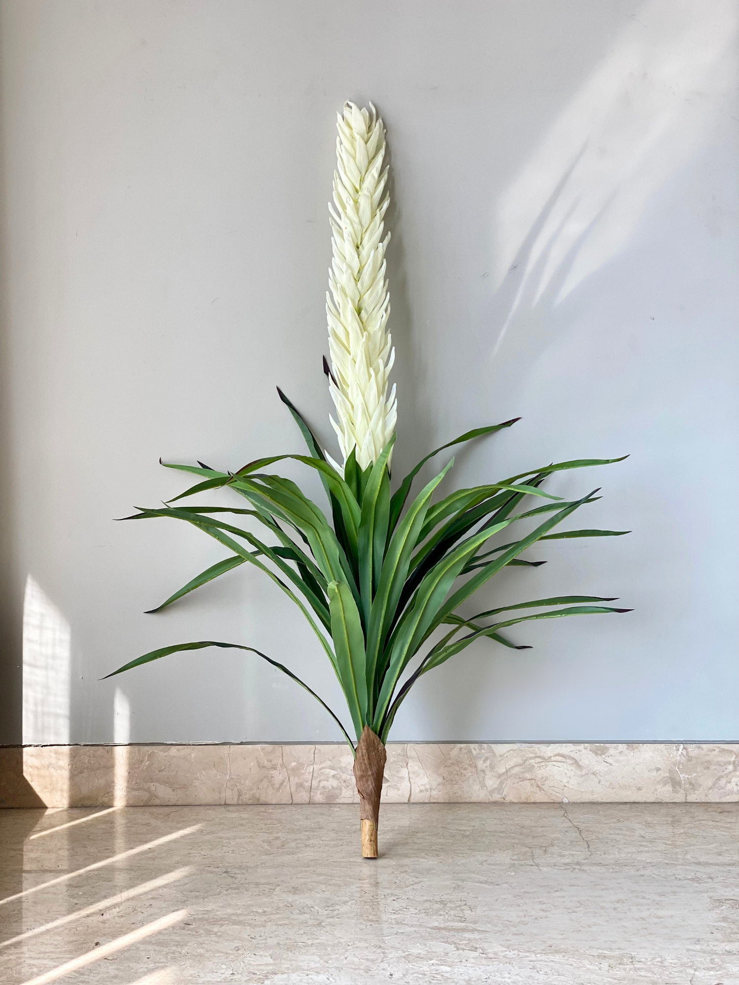 Artificial White Dragon Flower Plant - 4 Feet