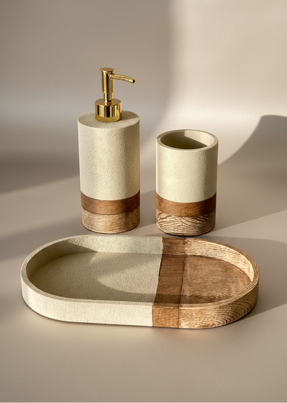 Aurum Dune Bathroom Set - Set of 3 (Beige)