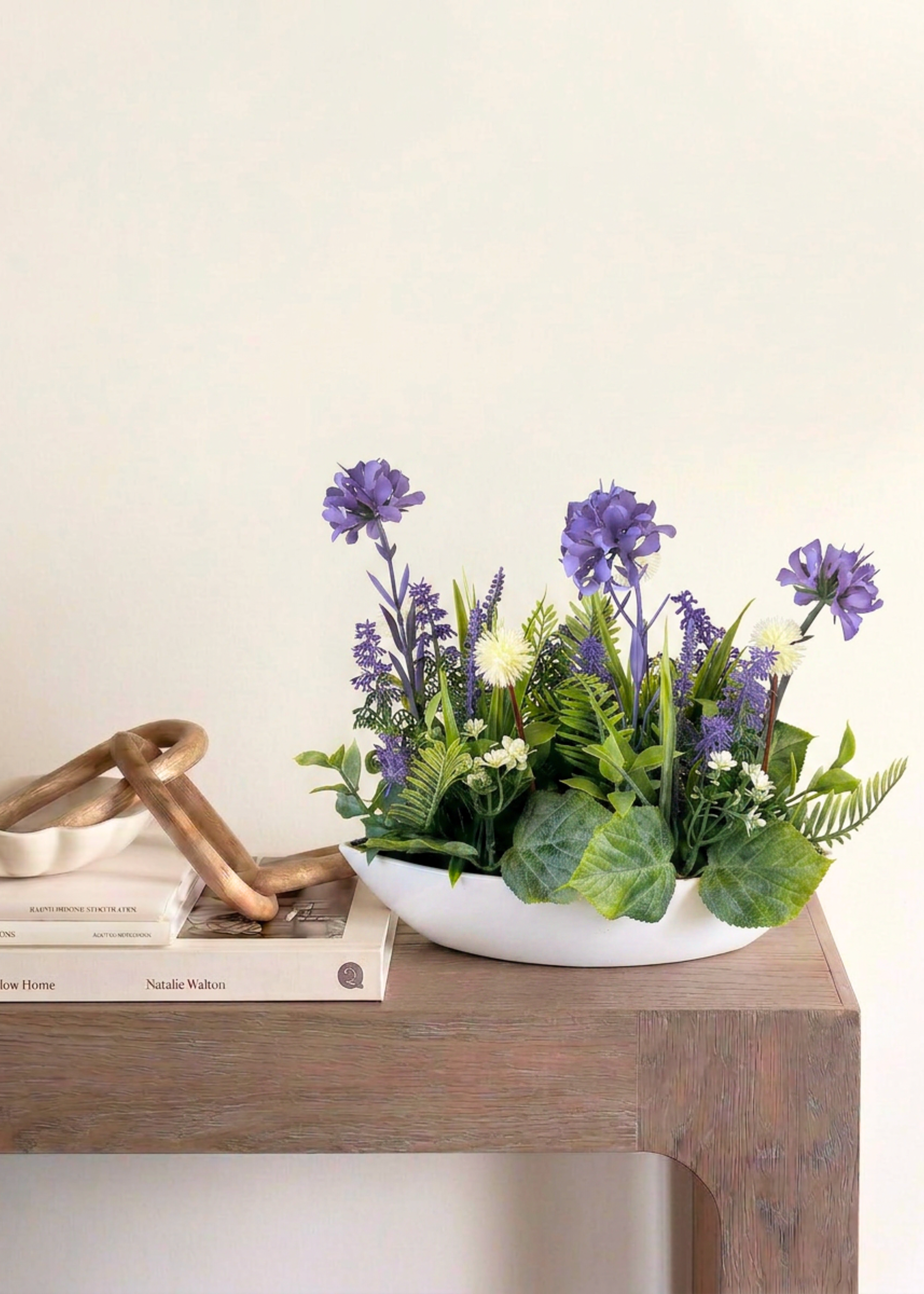 Artificial Bloom Succulent Bowl