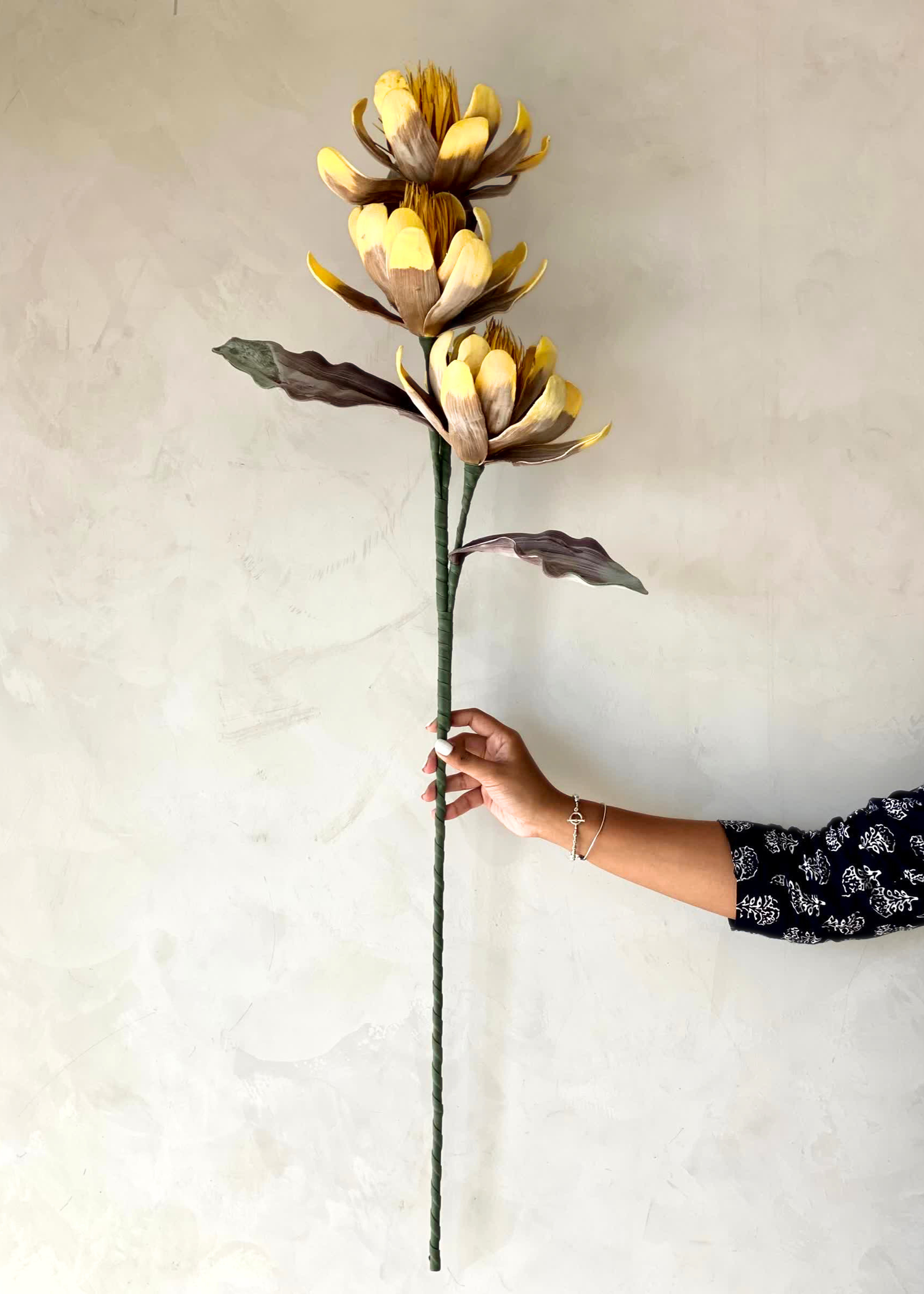 Artificial Corolla Flower Stem - Amber Ombre (One Stem)