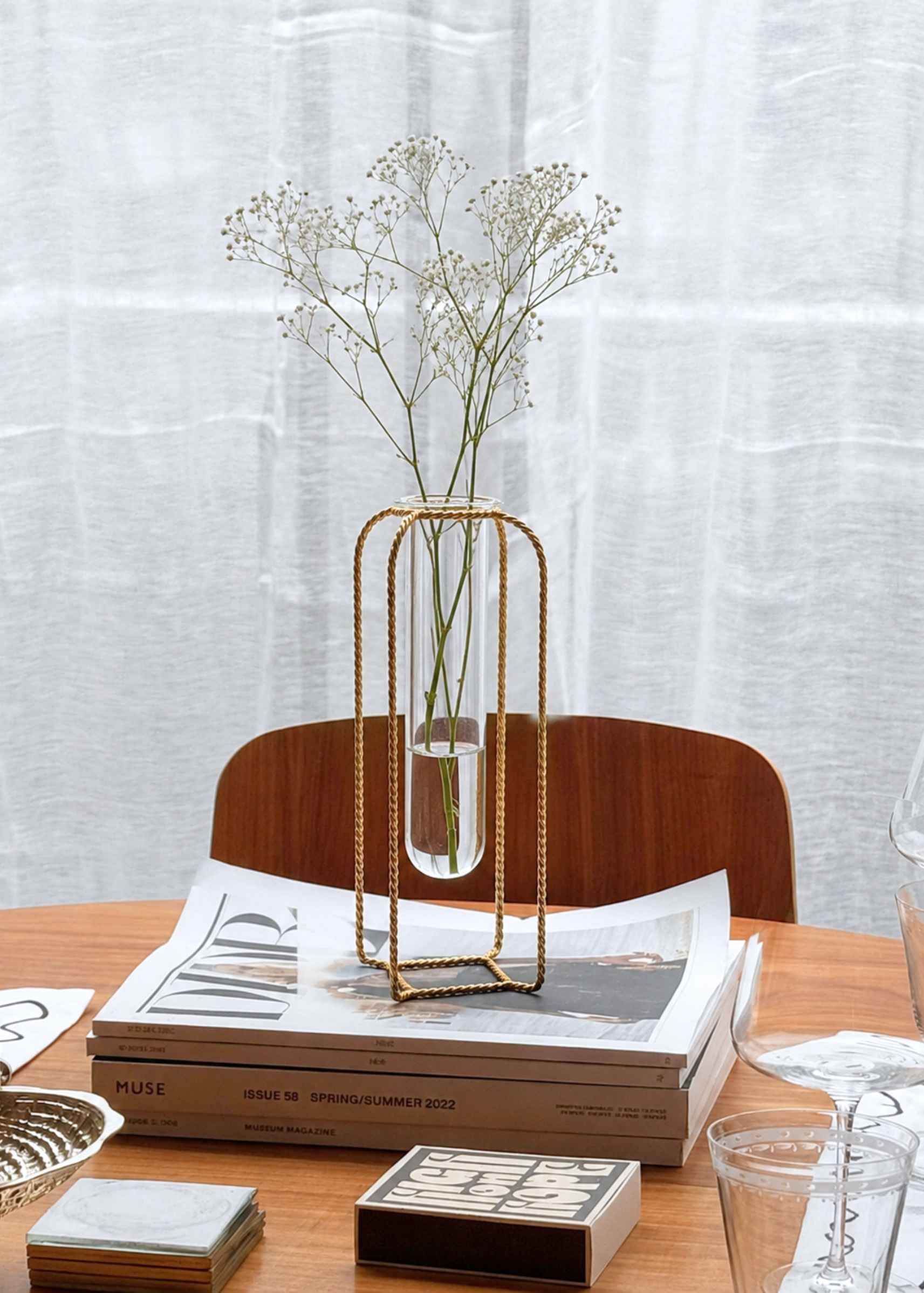Braided Gold Test Tube Vases