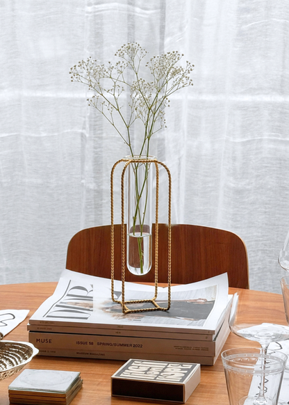 Braided Gold Test Tube Vases