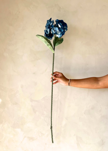 Artificial Hydrangea Flower Stem - Blue Ombre (One Stem)