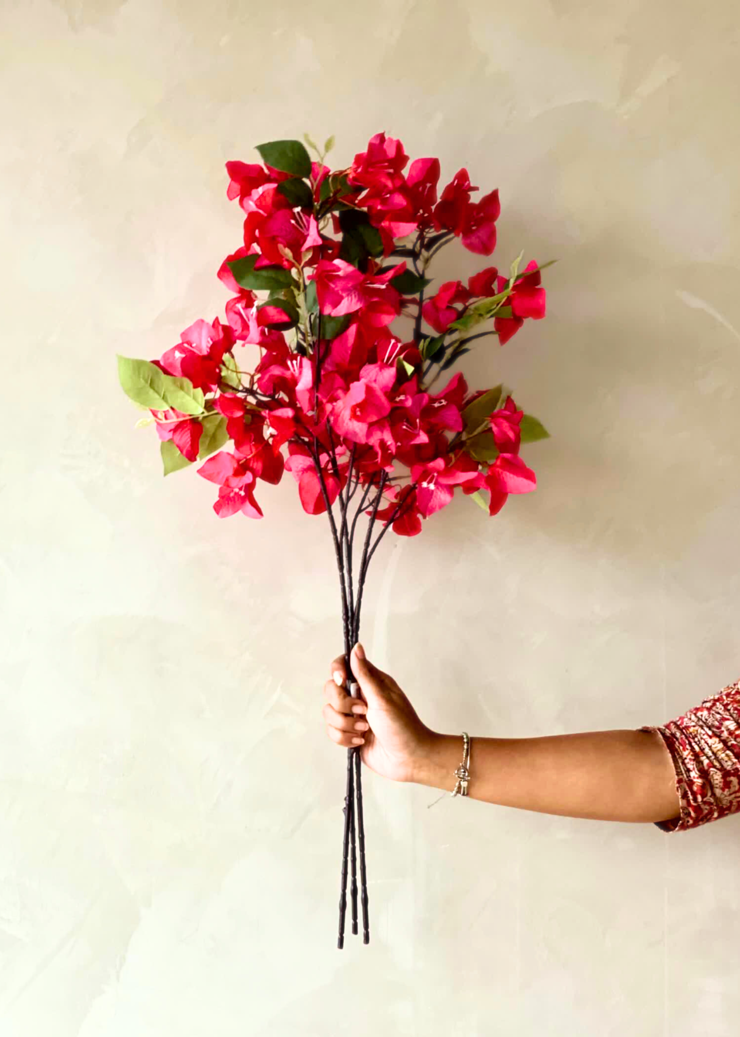 Artificial Bougainvillea Stem - Pink  (Set of 3)
