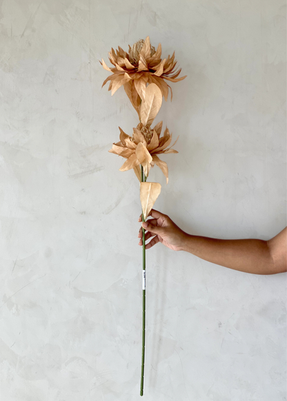 Artificial Portea Flower Stem - (One Stem) Light Brown