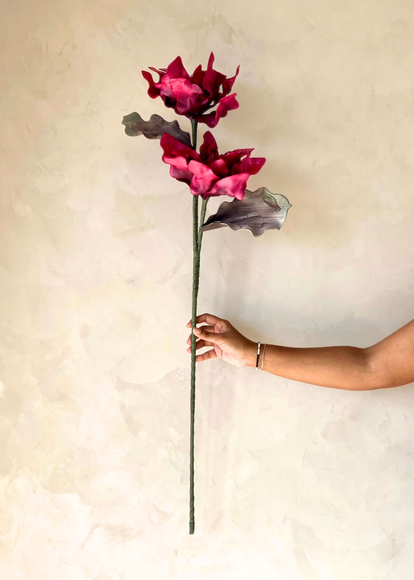 Artificial Dahlia Flower Stem  - Fuchsia Ombre (One Stem)
