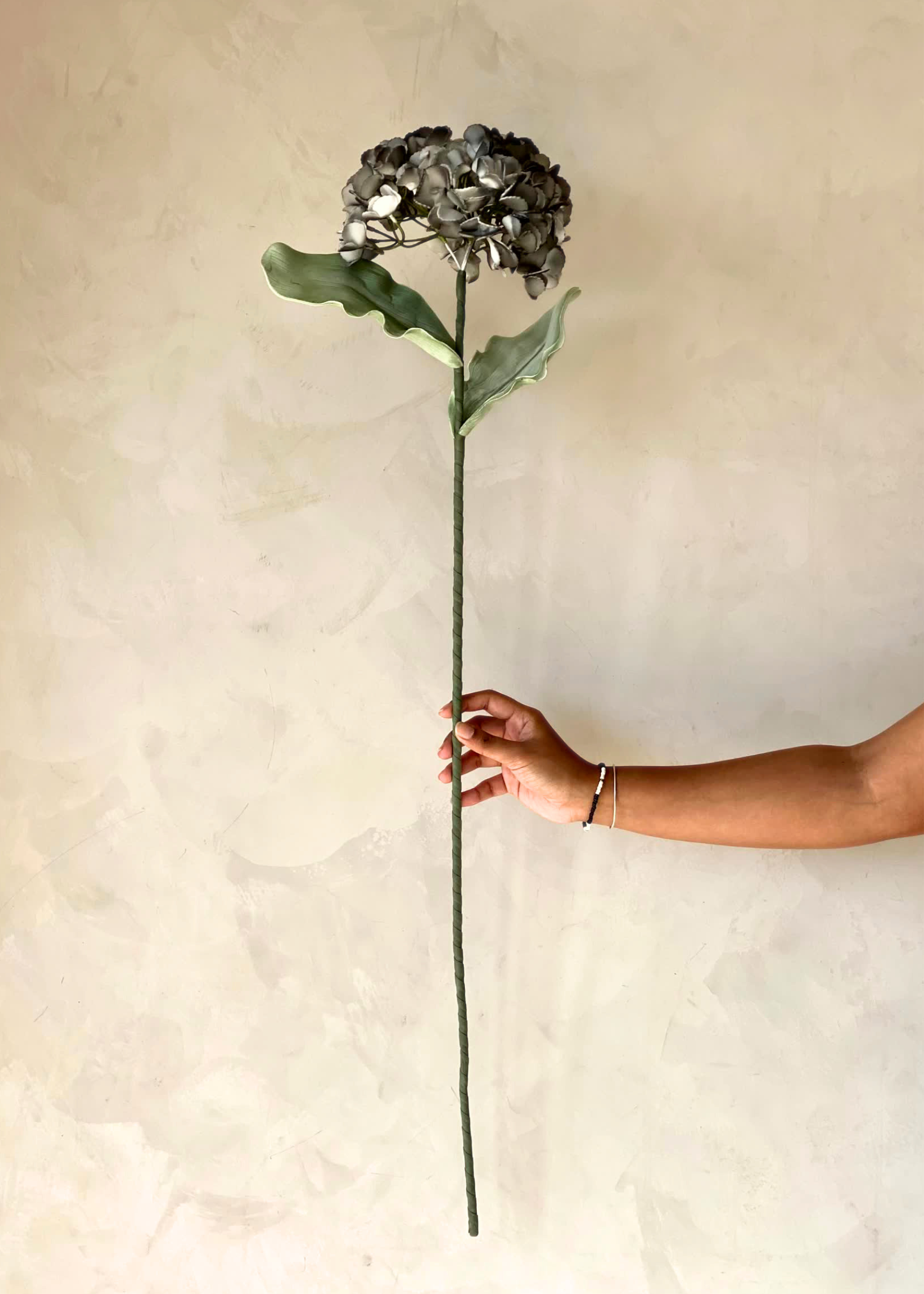 Artificial Hydrangea Flower Stem - Grey Ombre (One Stem)