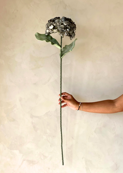 Artificial Hydrangea Flower Stem - Grey Ombre (One Stem)