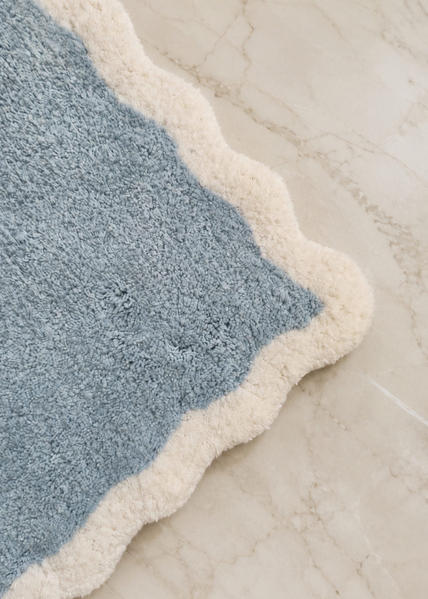 Scallia Anti Slip - Tufted - Cotton Bath Mat - Blue - 60 x 40 cm