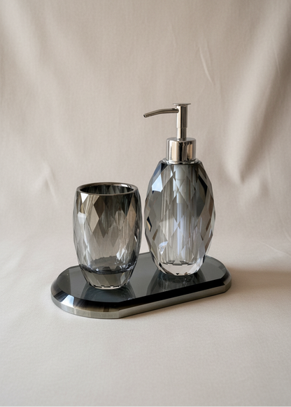 Sundrop Crystal Bathroom Set - Black (Set of 3)