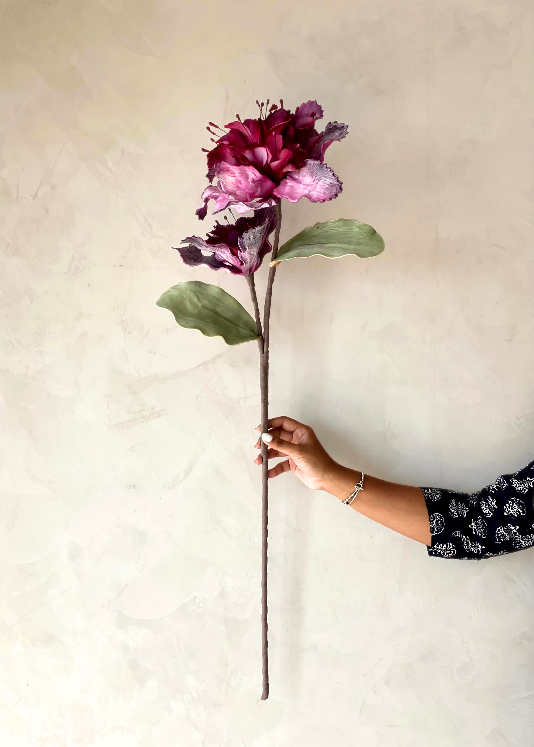 Artificial Rose Bay Flower Stem - Magenta Ombre (One Stem)