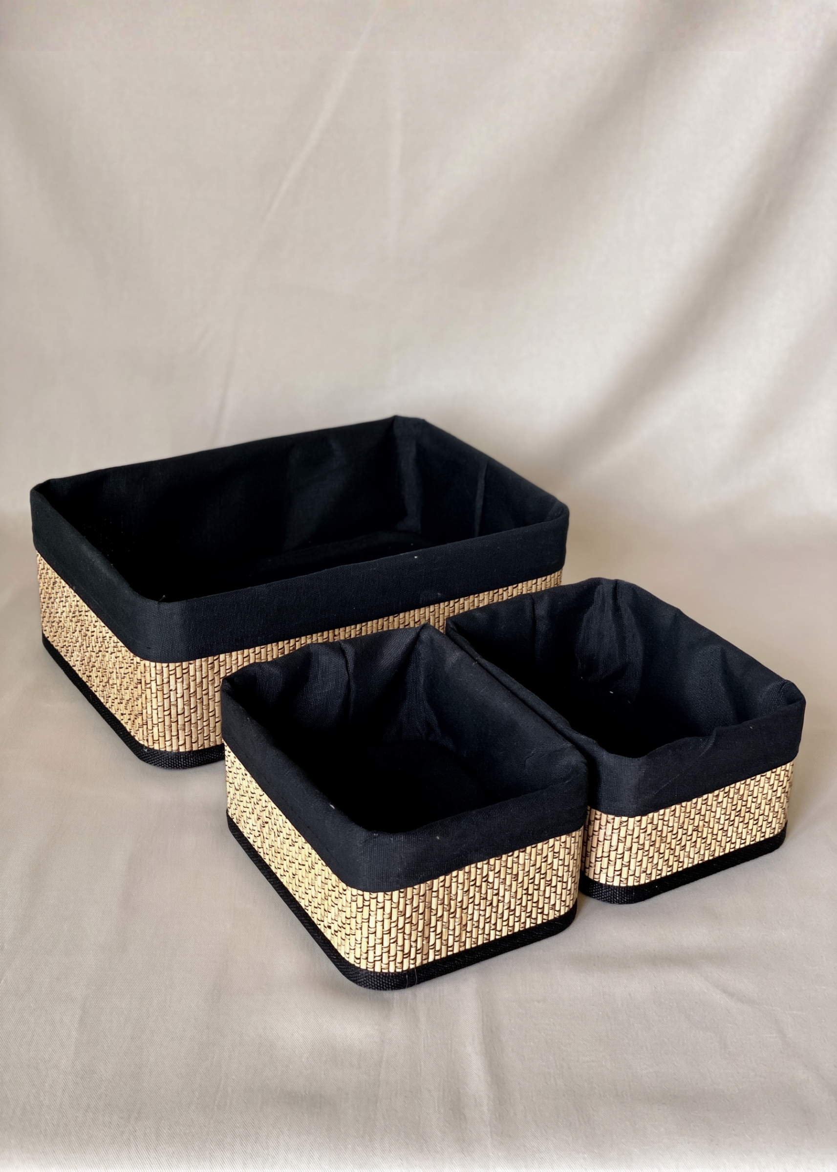 Kairo Baskets -  Black &amp; Brown (Set of 3)