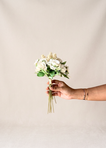 Artificial Chrysanths Bunch - White