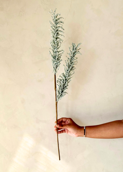 Artificial Pampas Reed Stem - Blue (One Stem)