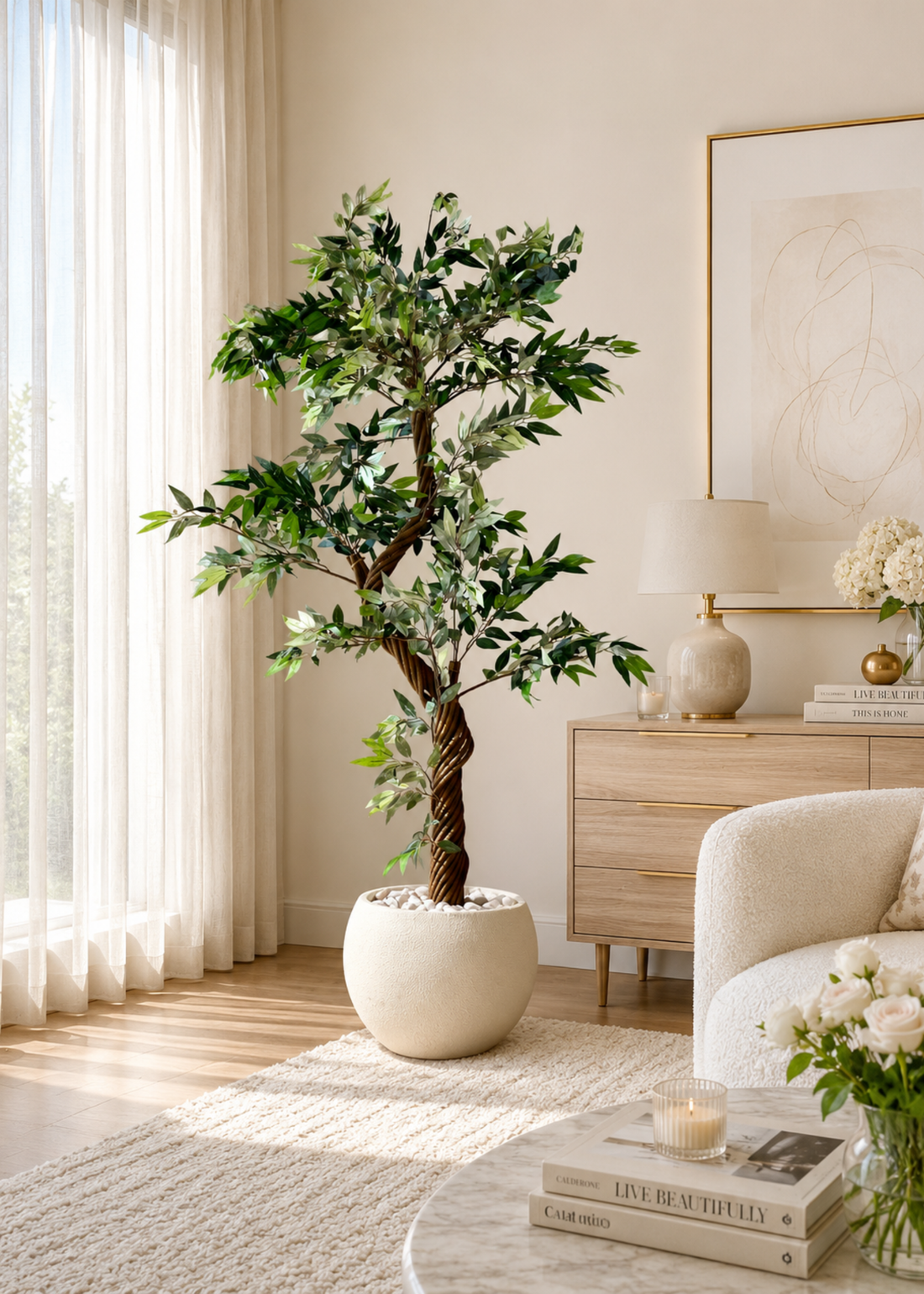 Artificial Twisted Ficus Tree - 6 Feet