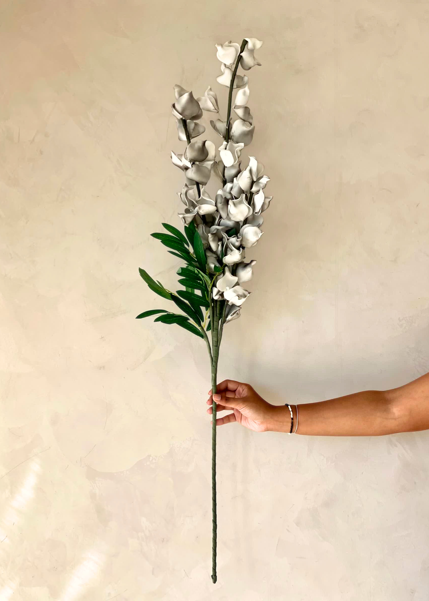 Artificial Dragon Flower Stem - Grey Ombre (One Stem)