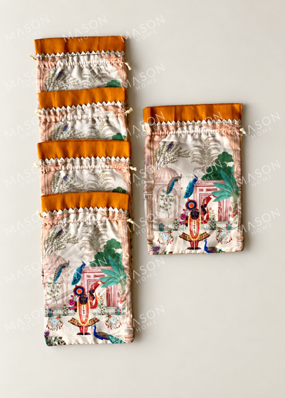 Festive Shahi Potli Orange - Set o 5