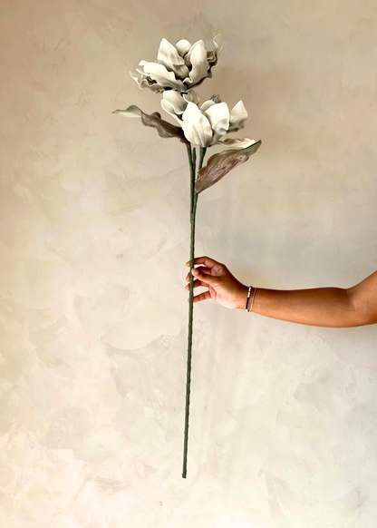 Artificial Dahlia Flower Stem  -  Grey Ombre (One Stem)