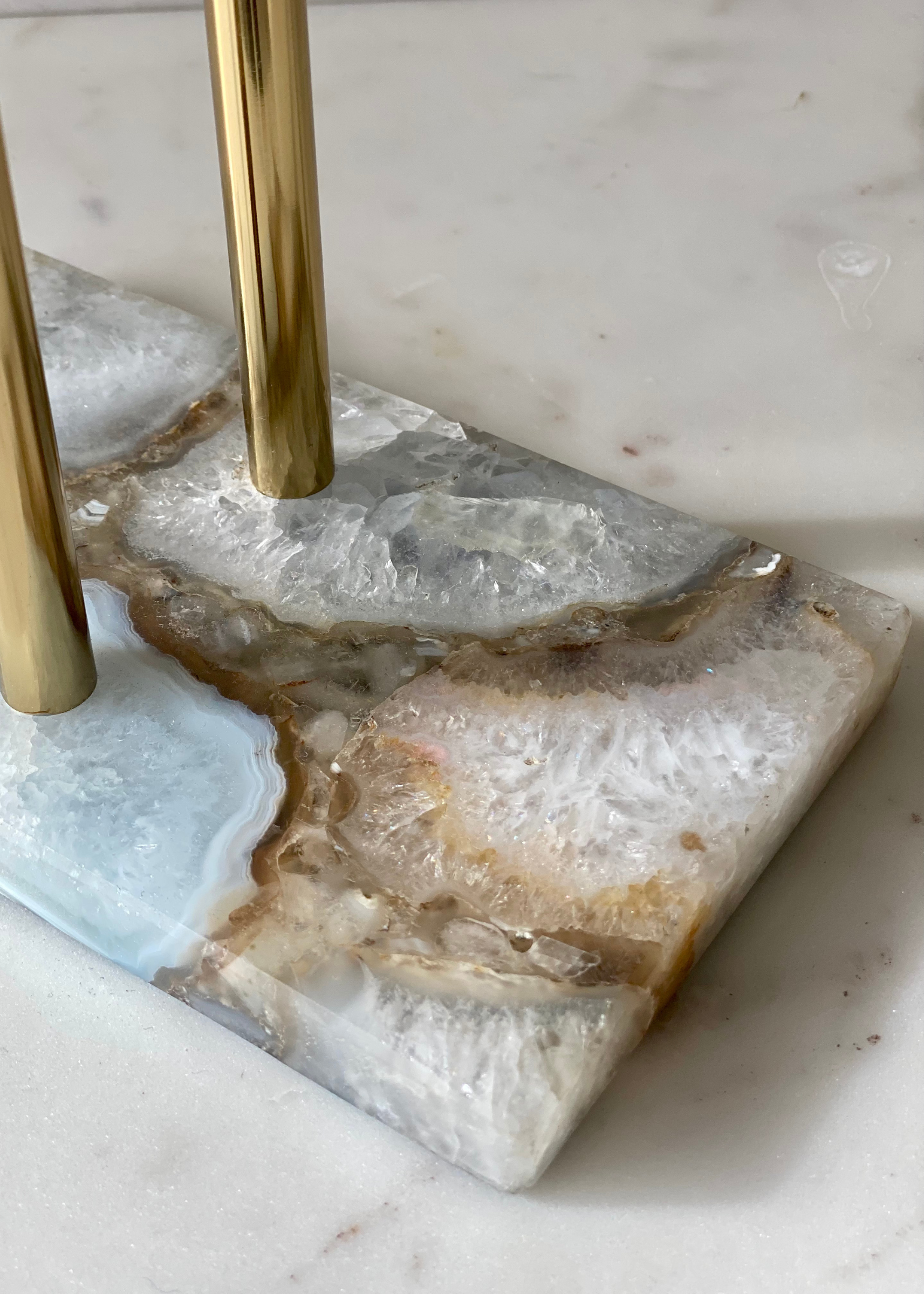 Regal Agate Hand Towel Stand - White