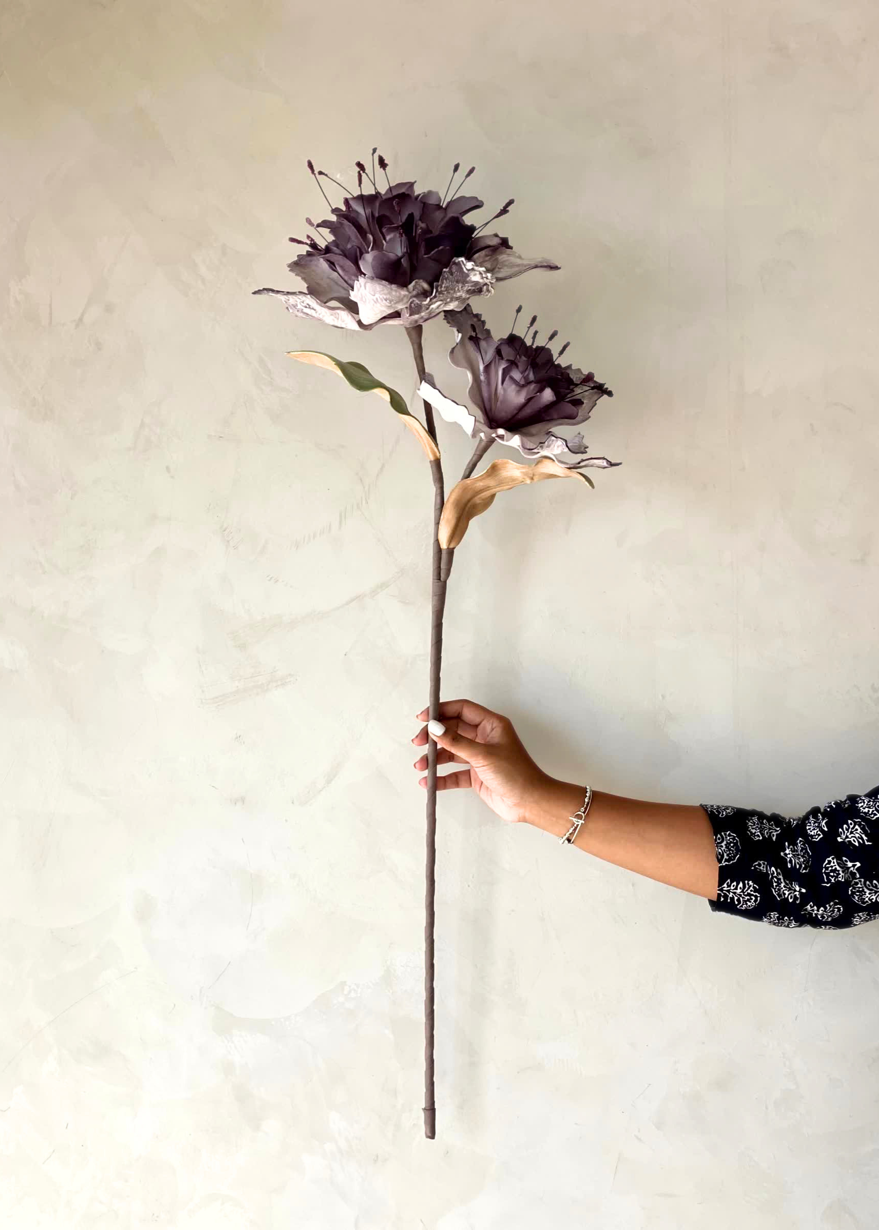 Artificial Rose Bay Flower Stem - Lavender Ombre (One Stem)