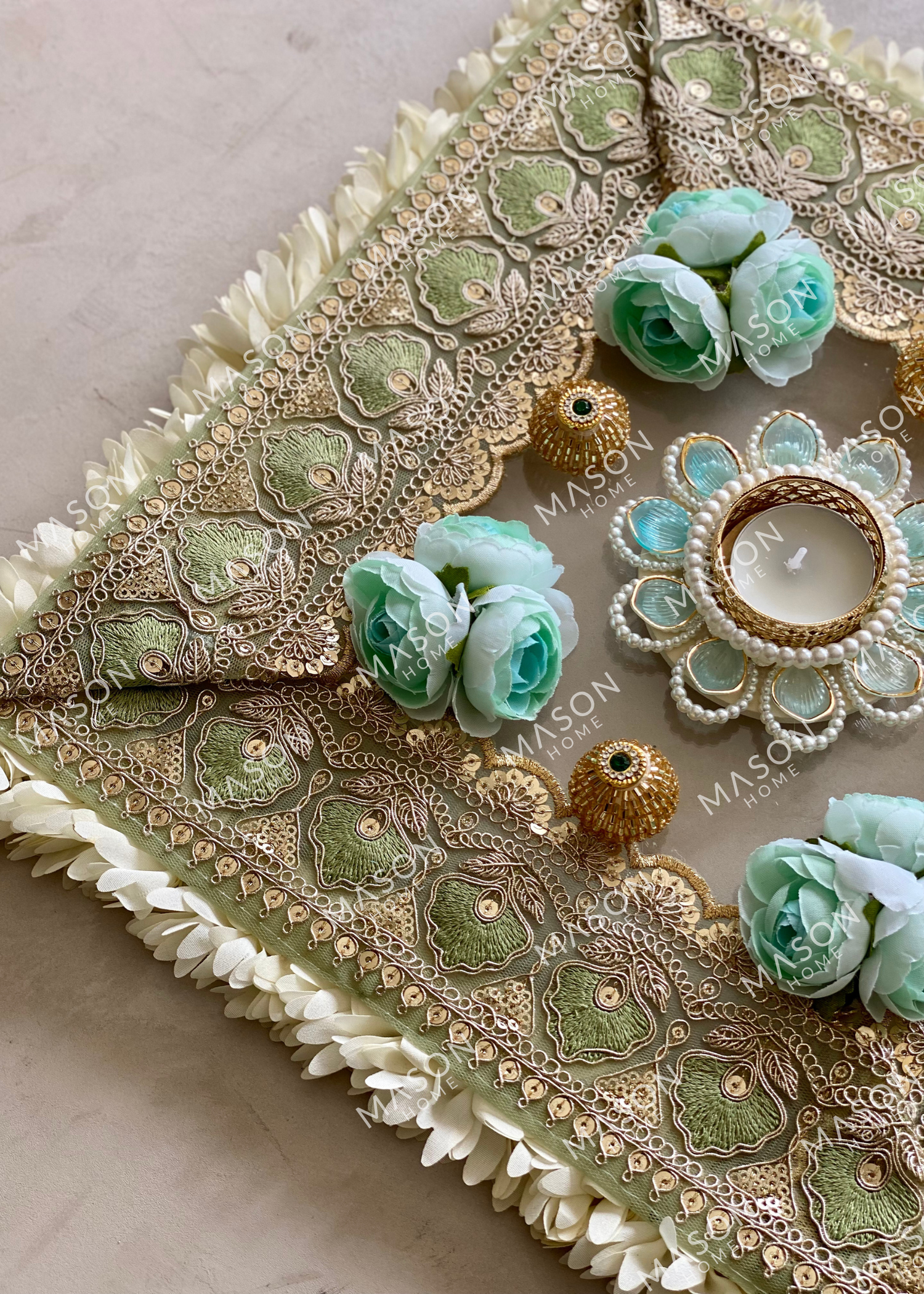 Festive Sage Blossom Rangoli