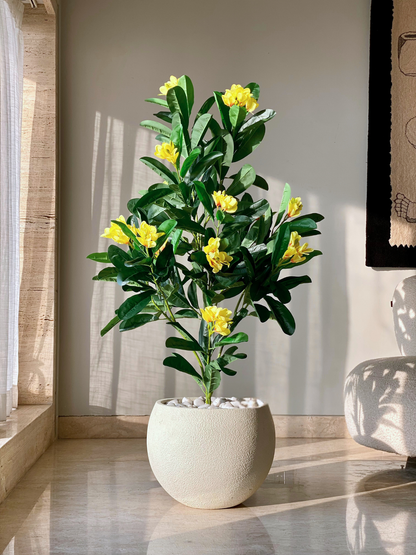 Artificial Yellow Frangipani Plant - 5 Feet