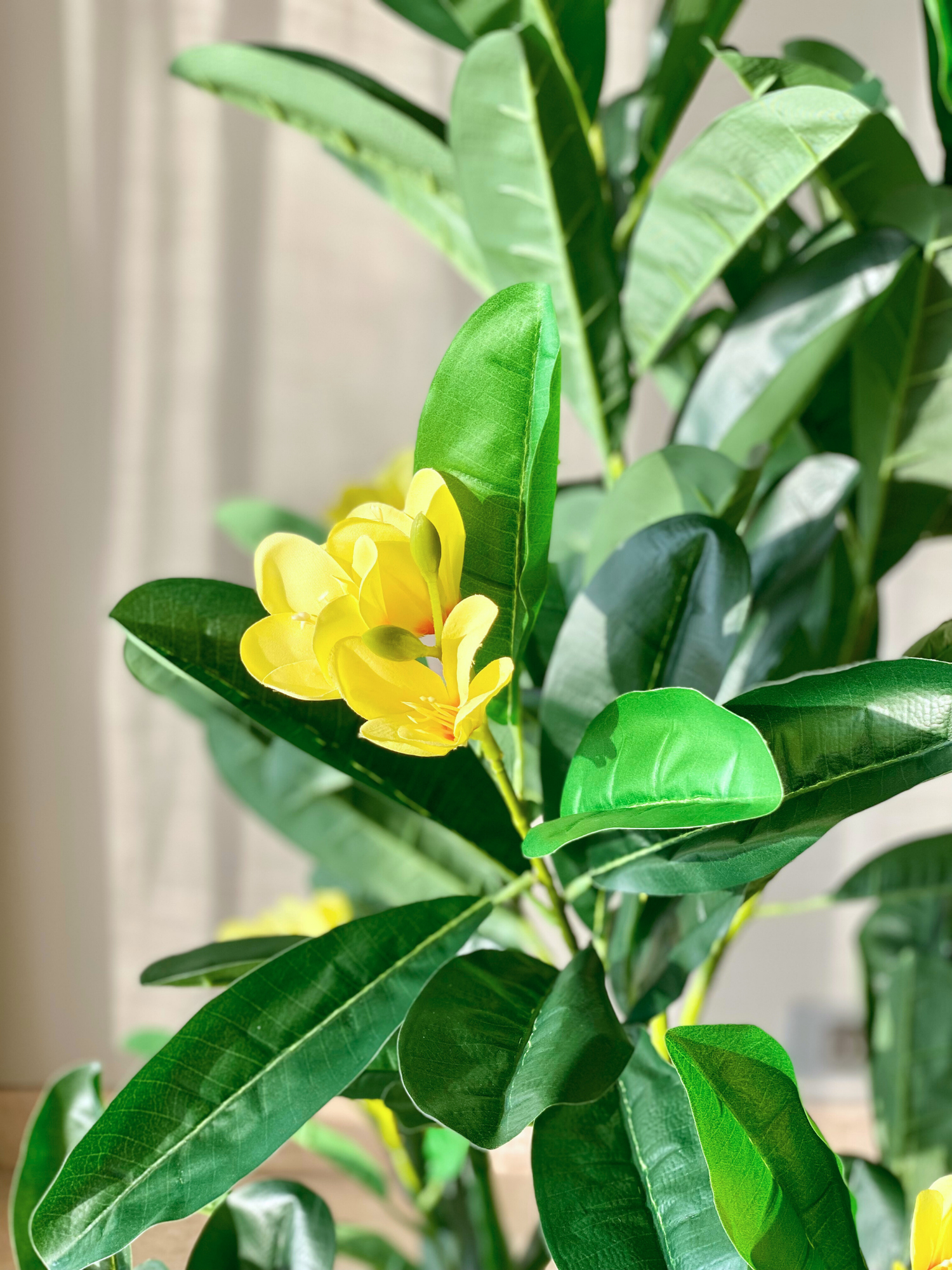 Artificial Yellow Frangipani Plant - 5 Feet