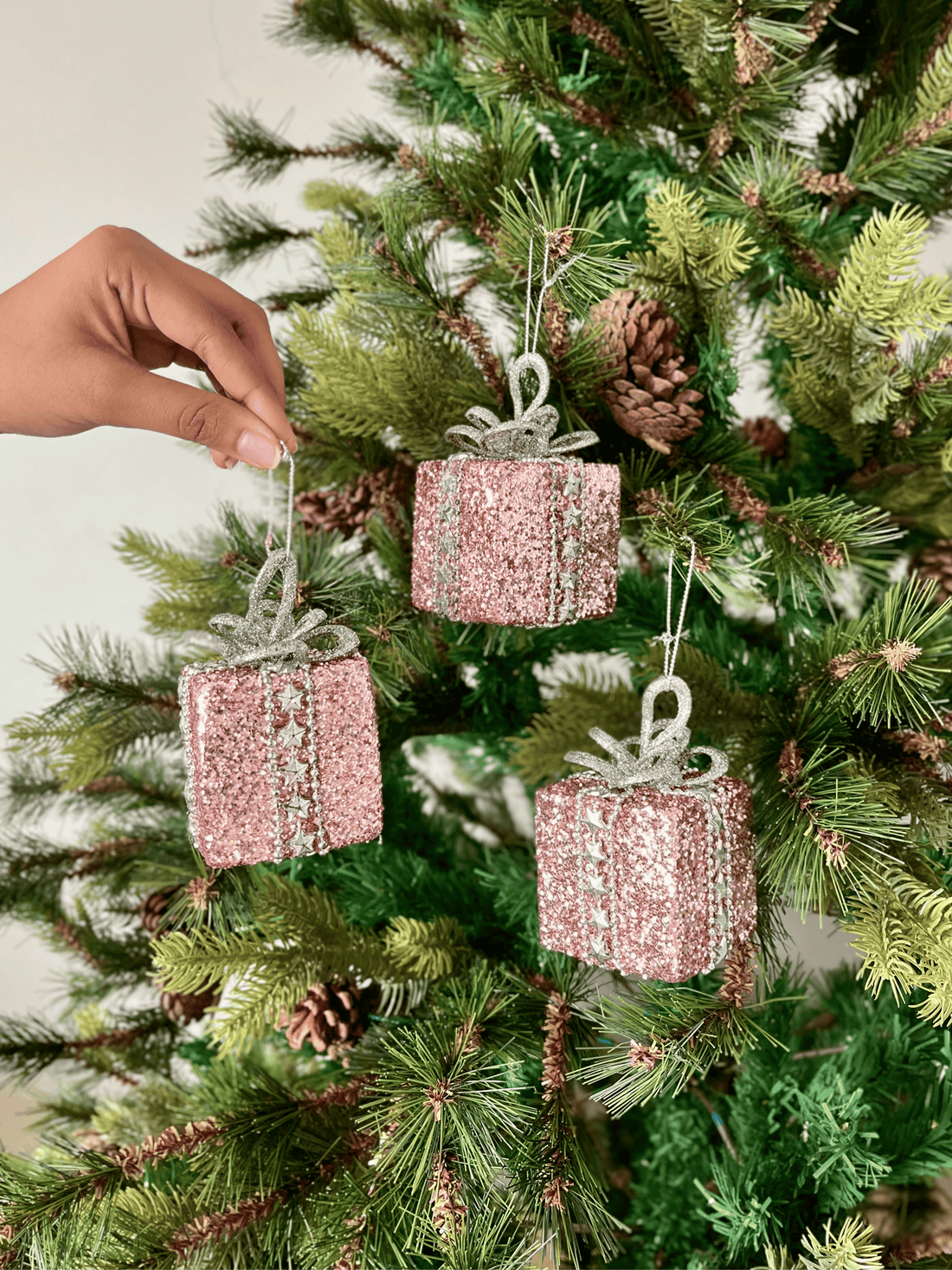 Christmas Glittering Gift Boxes - (Set Of 3)