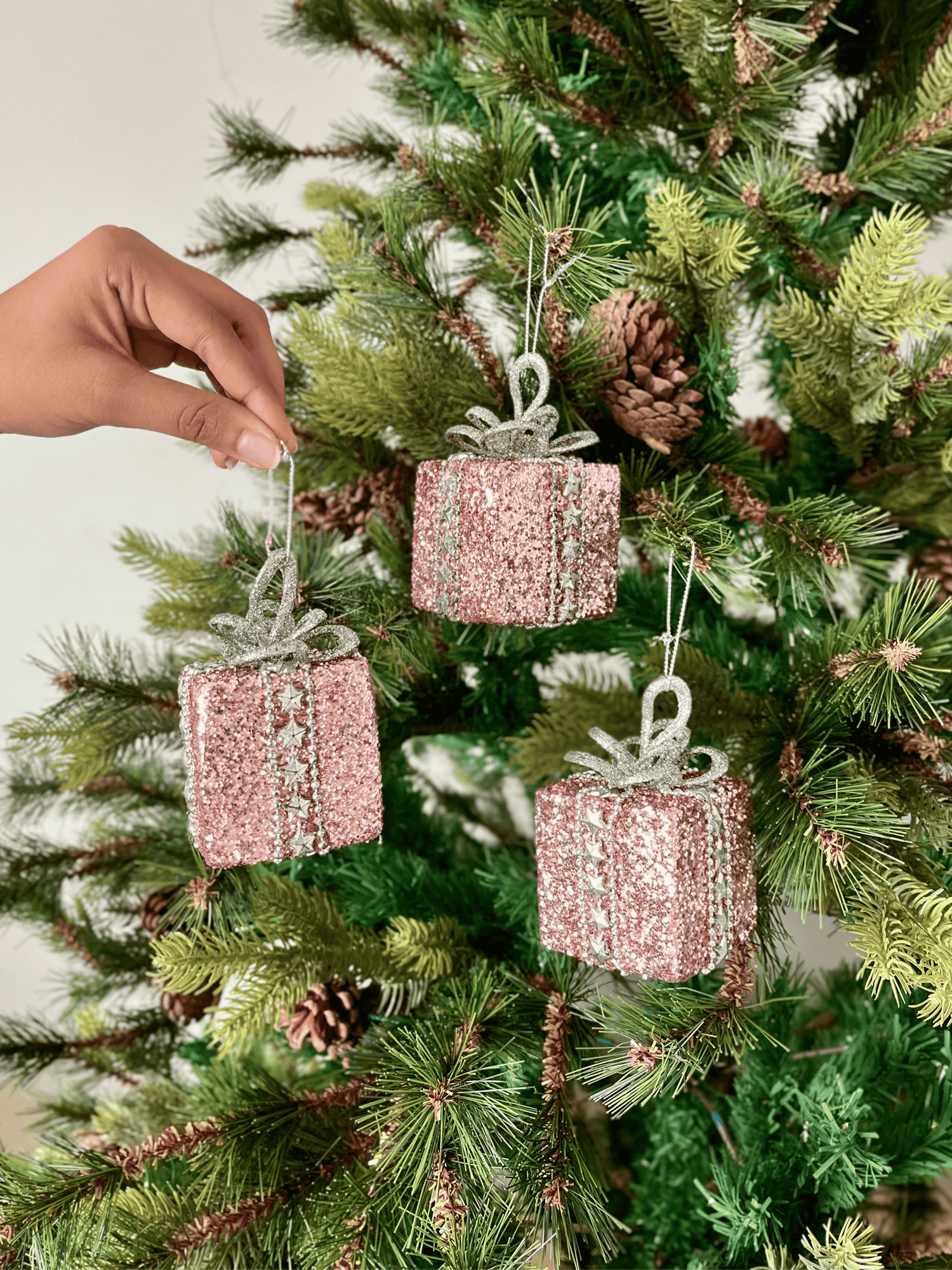 Christmas Glittering Gift Boxes - (Set Of 3)