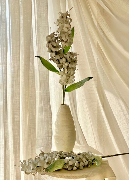 Artificial Madonna Lily Flower Stem - Grey Ombre (One Stem)
