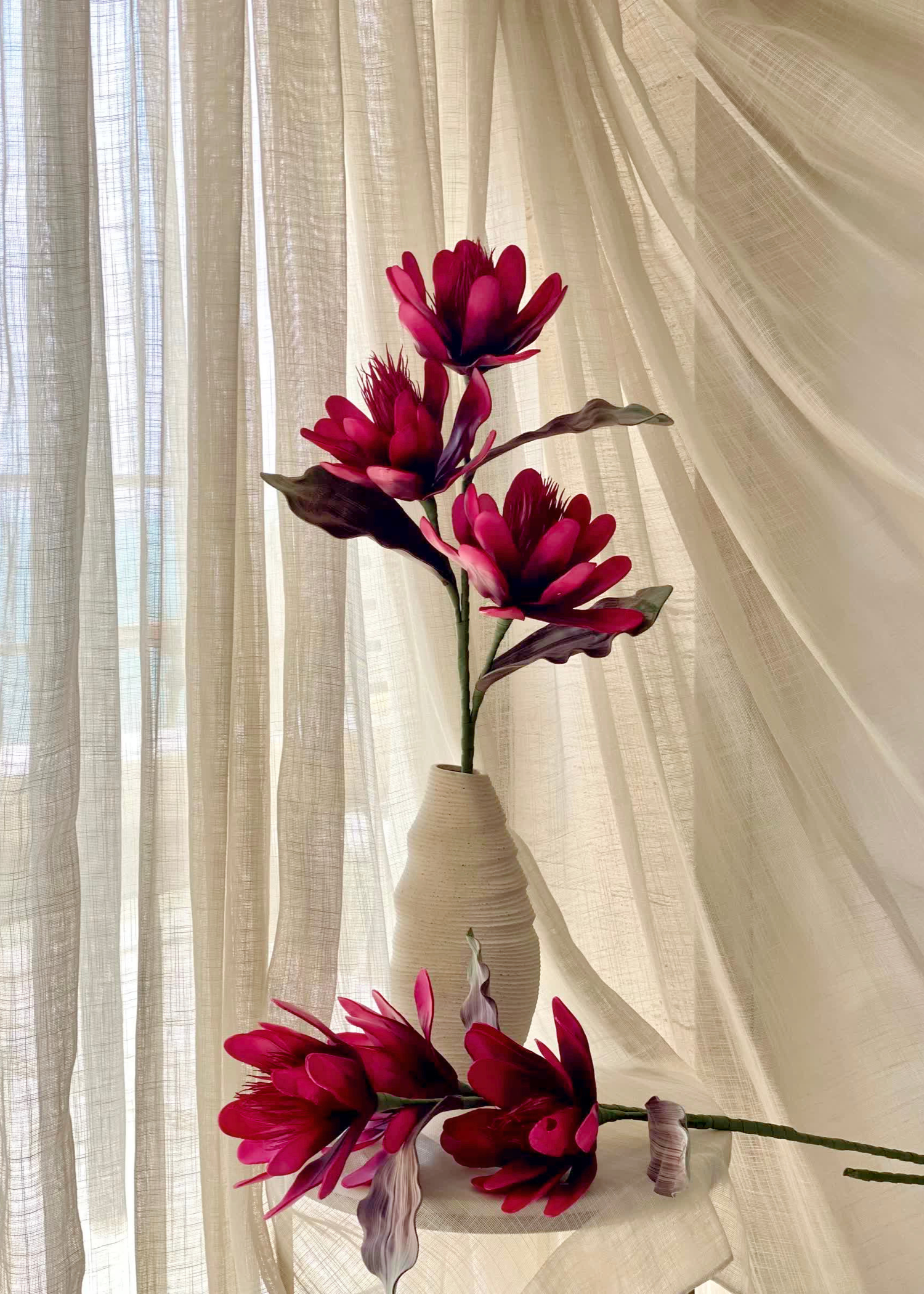 Artificial Corolla Flower Stem - Magenta Ombre (One Stem)