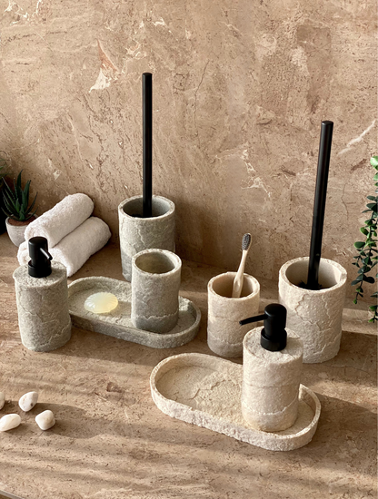 Fossil Bathroom Set - Beige (Set of 3)